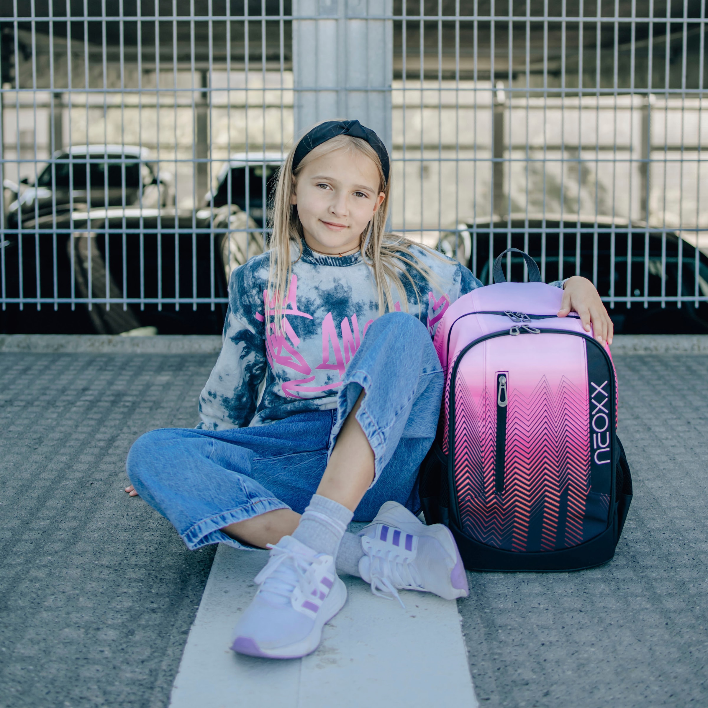 neoxx Schulrucksack »Flow, Sweet like Sunset«, teilweise aus recyceltem Material