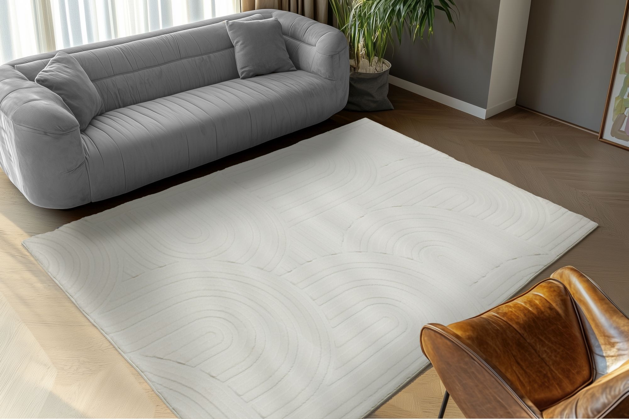 Obsession Tapis »Interstellar 501« Rectangulaire 25 mm Höhe couleurs unies, design moderne, effet haut-bas, salon