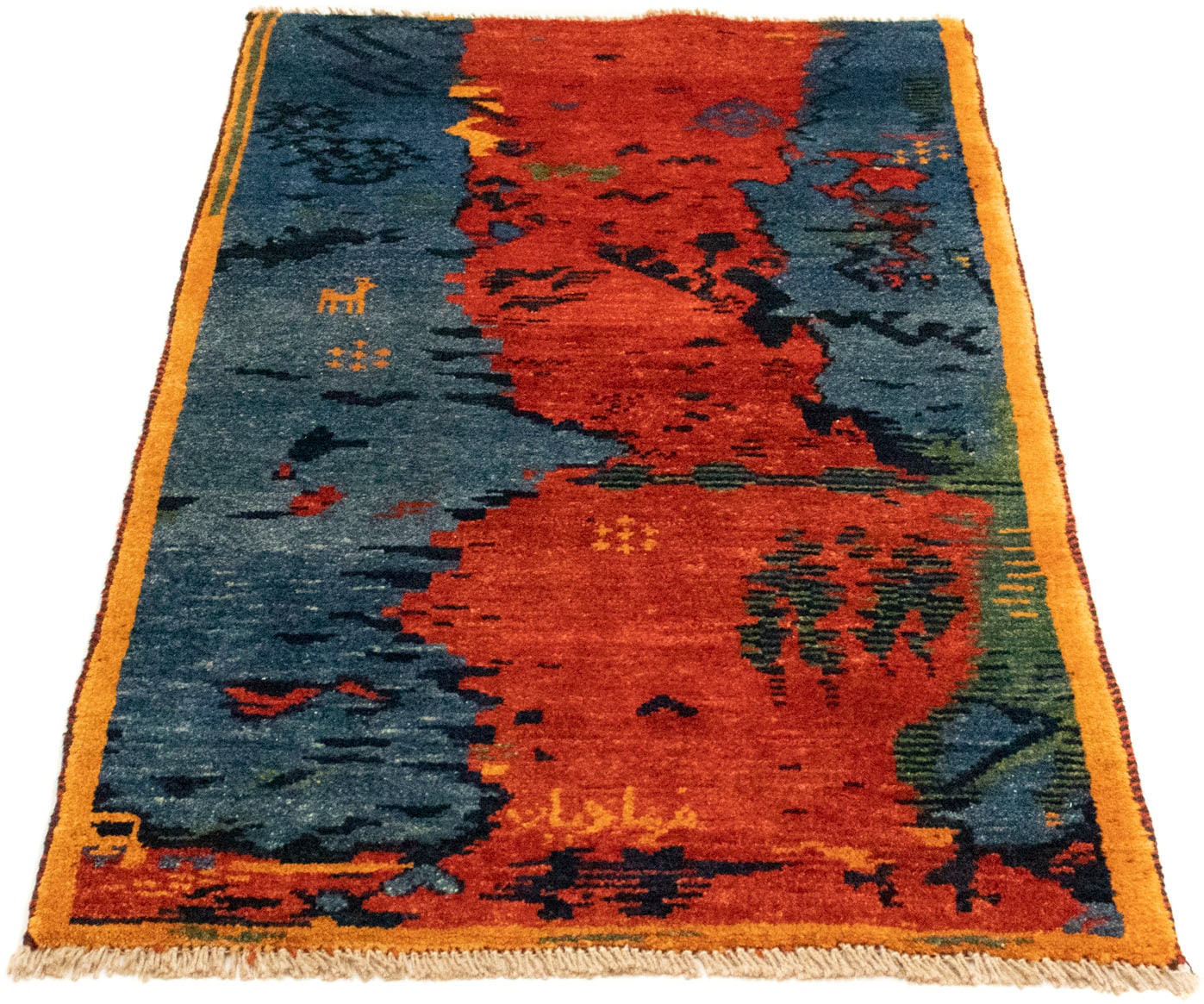Teppich handgeknüpft günstig »Gabbeh kaufen handgeknüpft Wollteppich rot«, rechteckig, morgenland