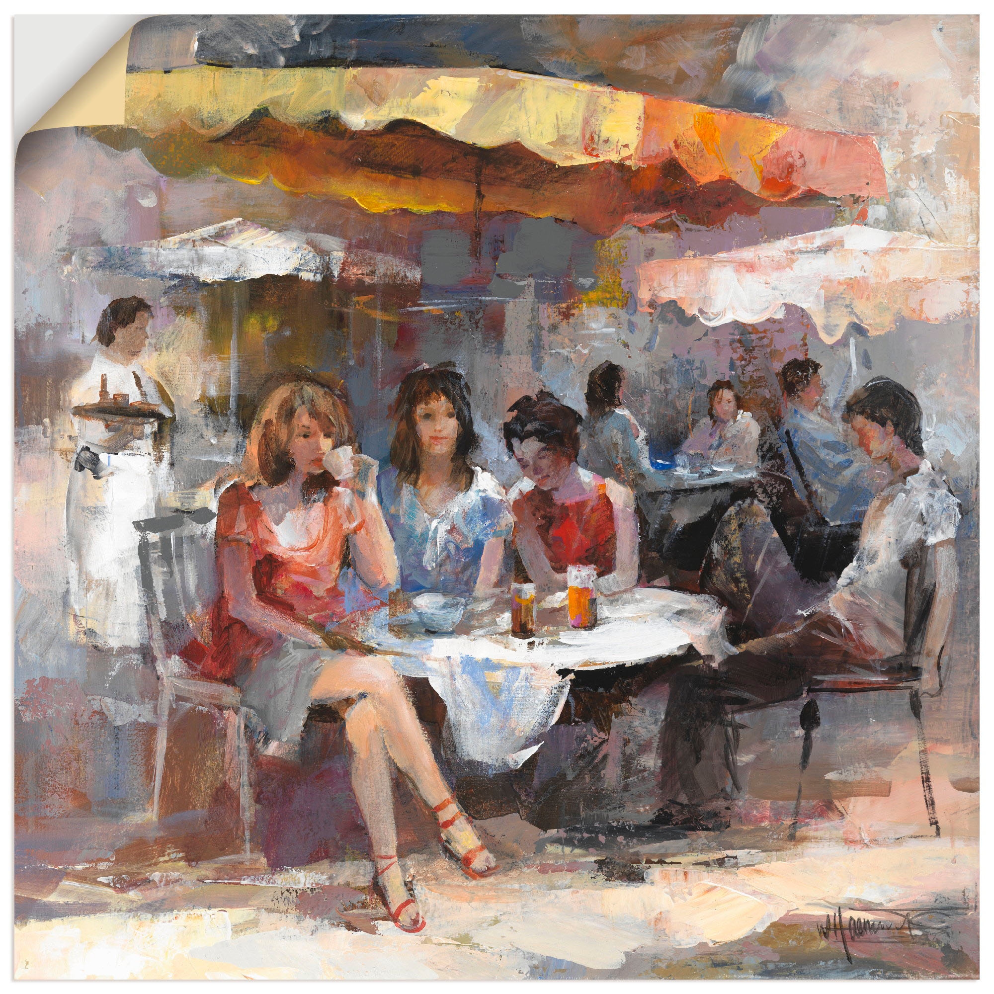 Artland Wandbild »Damen im Café II«, Gruppen & Familien, (1 St.), als  Leinwandbild, Wandaufkleber oder Poster in versch. Grössen kaufen
