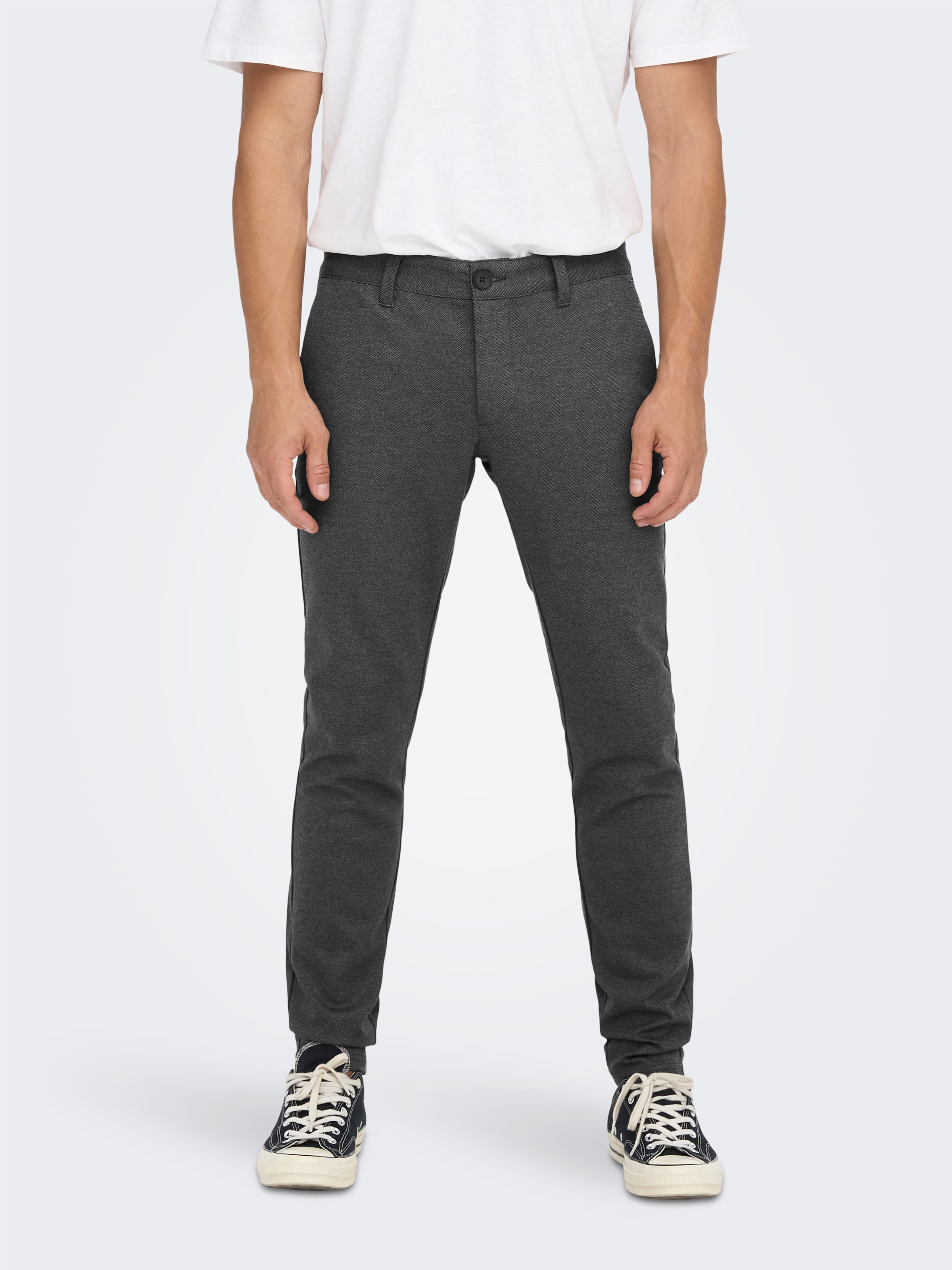 Image of ONLY & SONS "ONSMARK SLIM HERRINGBONE 2911 PANT NOOS"