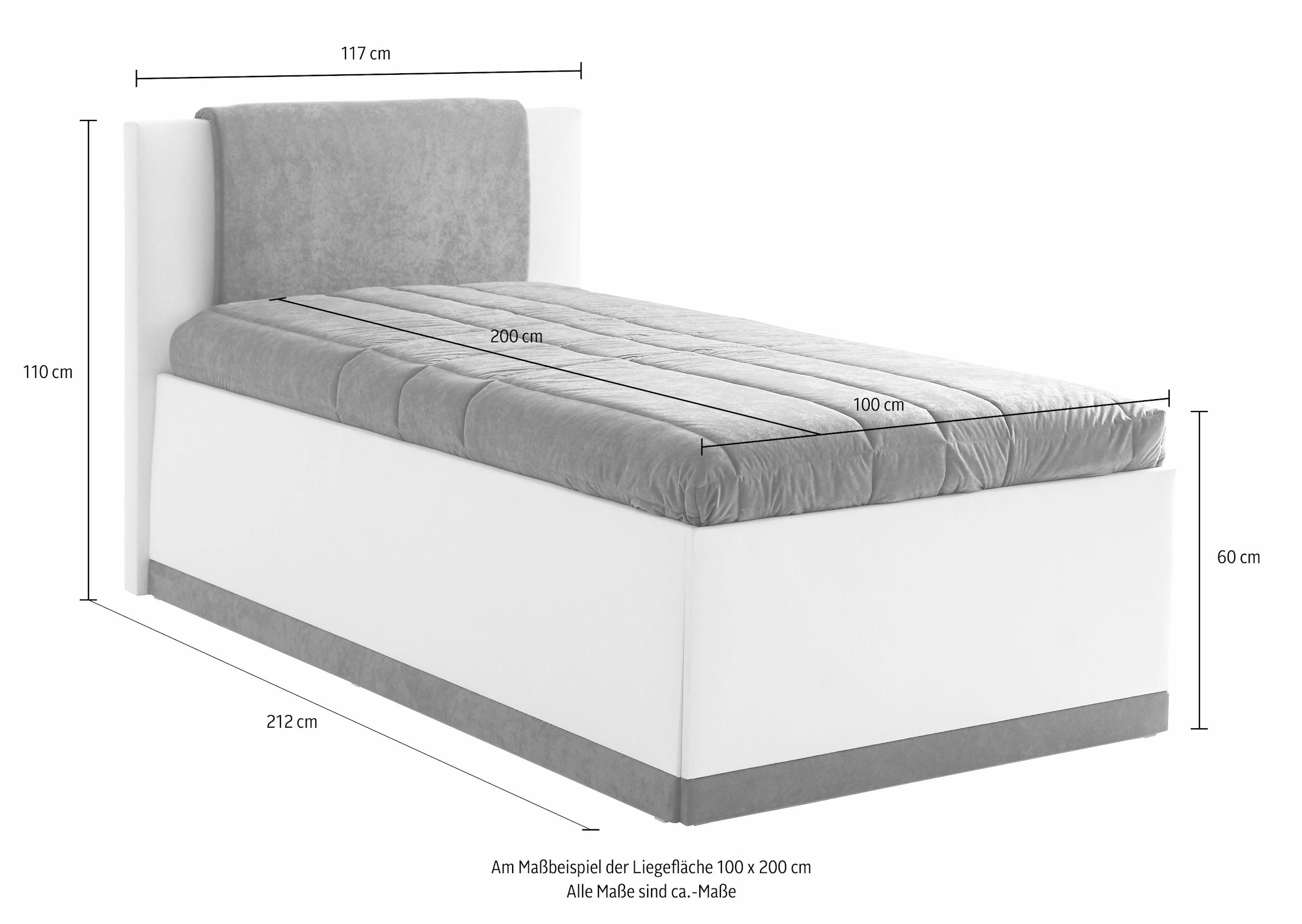 Westfalia Schlafkomfort Polsterbett, mit Bettkasten und Tagesdecke