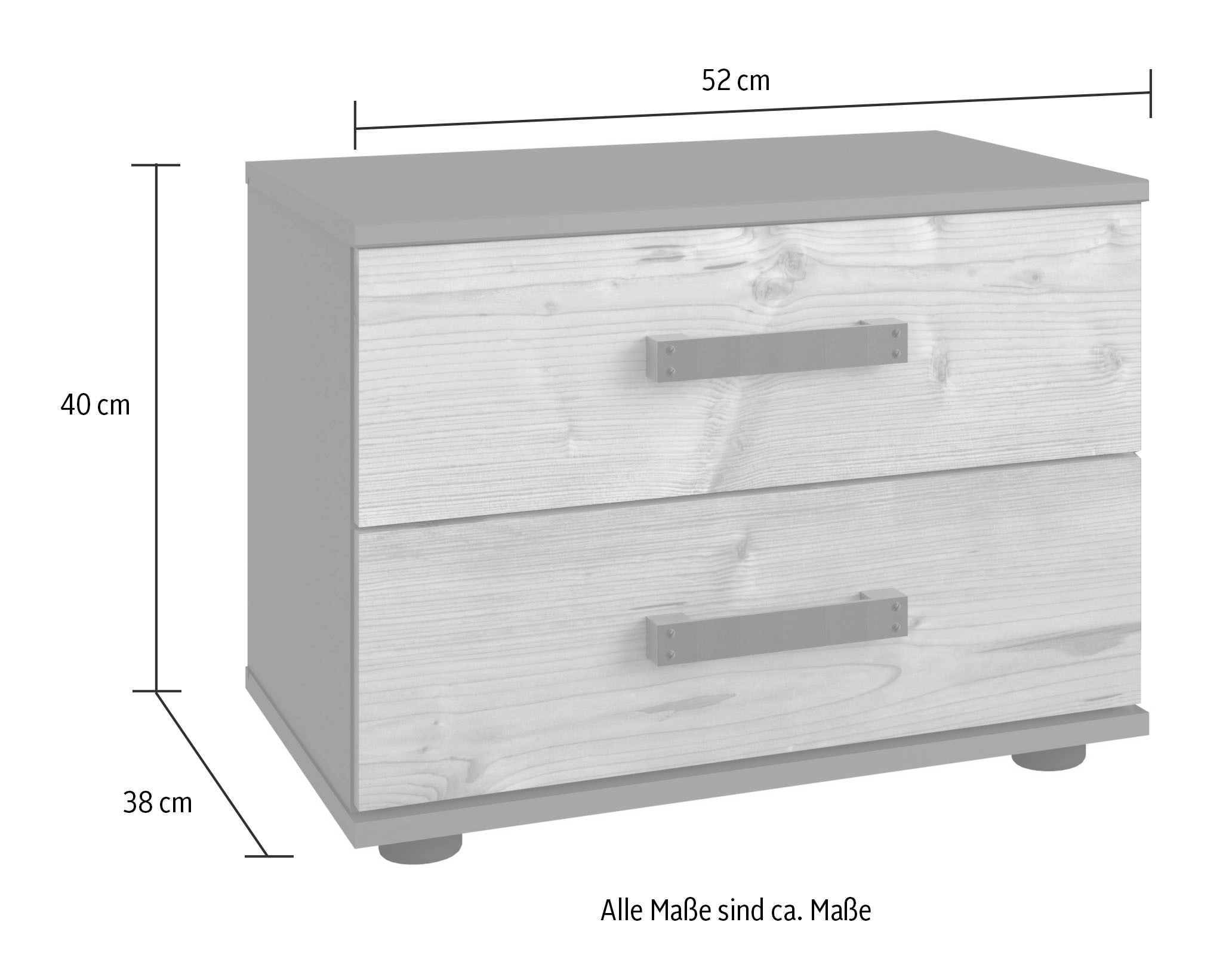 Wimex Schlafzimmer-Set »Stockholm, rustikaler Look im Industrial Design«, (Set), 6-teilig, Kleiderschrank mit Spiegel, Bett inklusive Schubladen