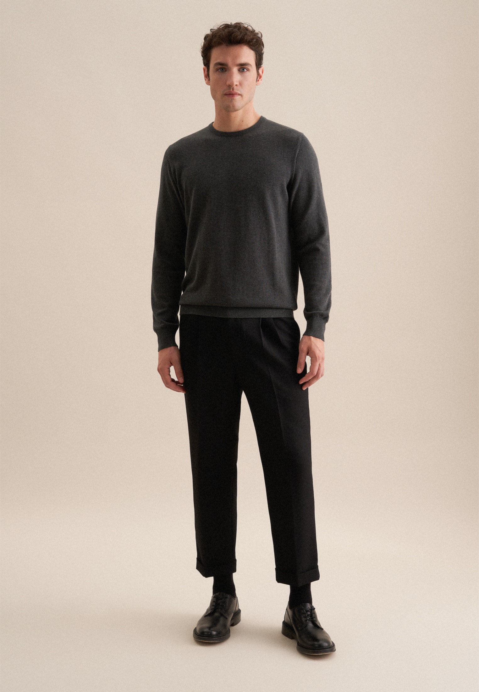 seidensticker Strickpullover »Schwarze Rose« 1/1 Rundhals Uni