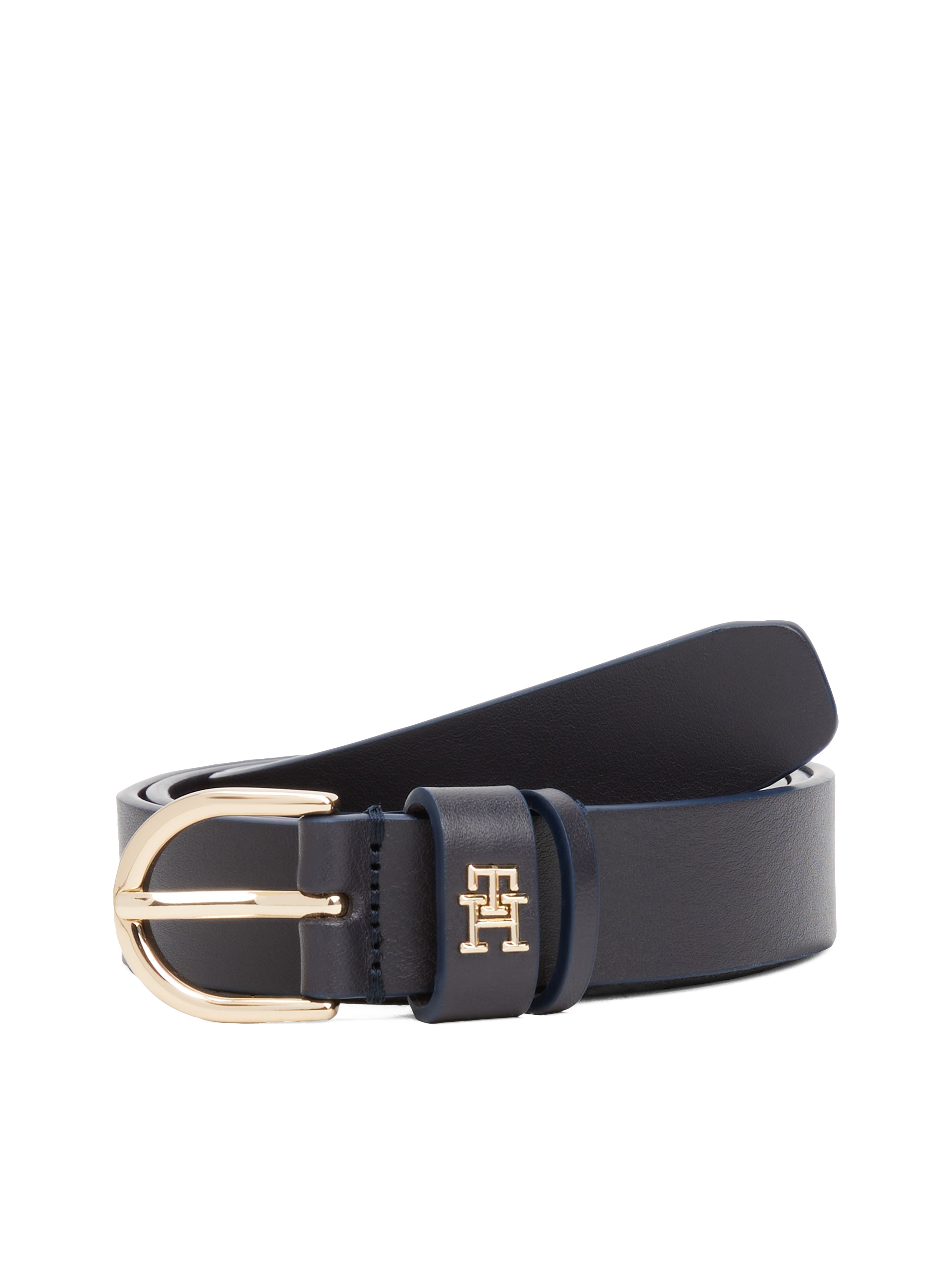 Tommy Hilfiger Ledergürtel »ESSENTIAL EFFORTLESS 2.5 cm breit GOLD« Logoemblem, weiche Haptik, ovale Einfachdornschliesse
