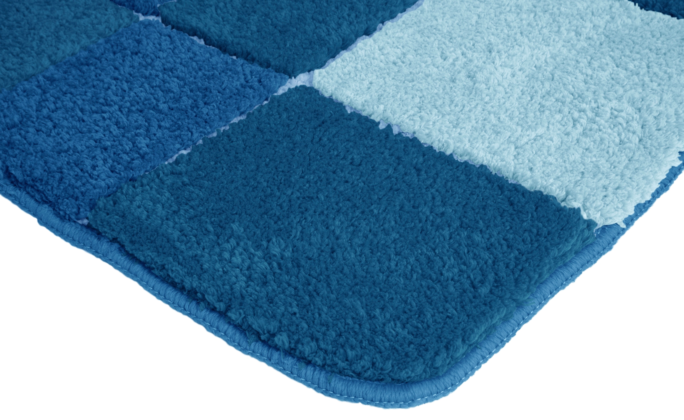 my home Badematte »Pia«, rutschhemmend beschichtet, strapazierfähig-fussbodenheizungsgeeignet-schnell trocknend, Badteppich, karierte Badematten, rechteckig, rund & als 3-tlg. Set