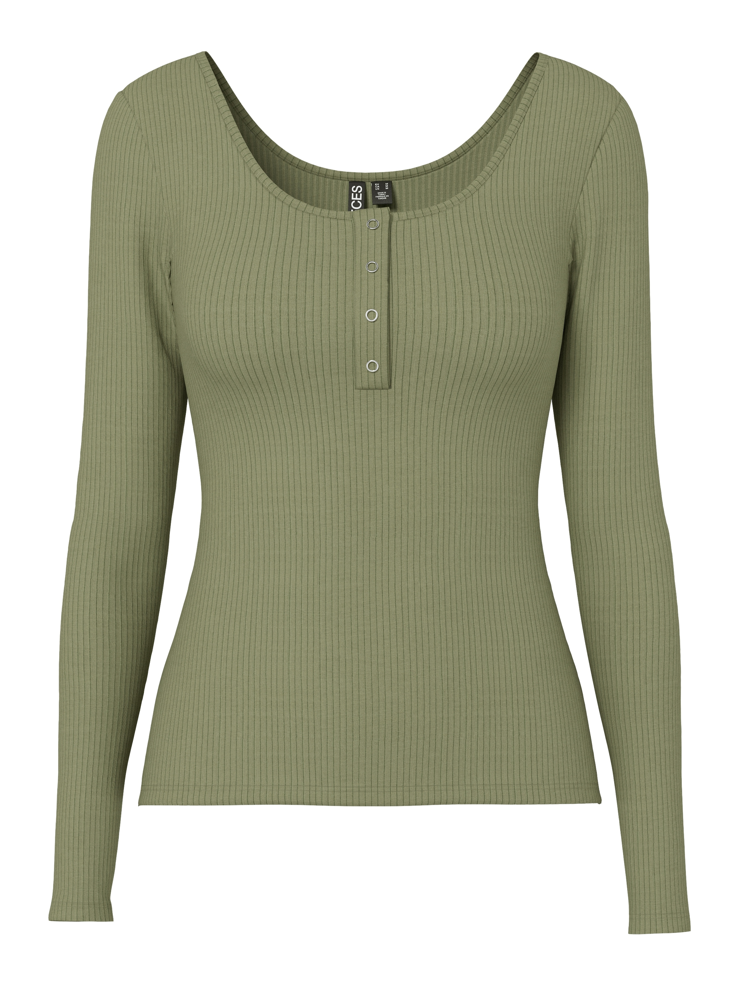 pieces T-shirt à manches longues »PCKITTE LS TOP NOOS BC« Mélange de coton, coupe slim