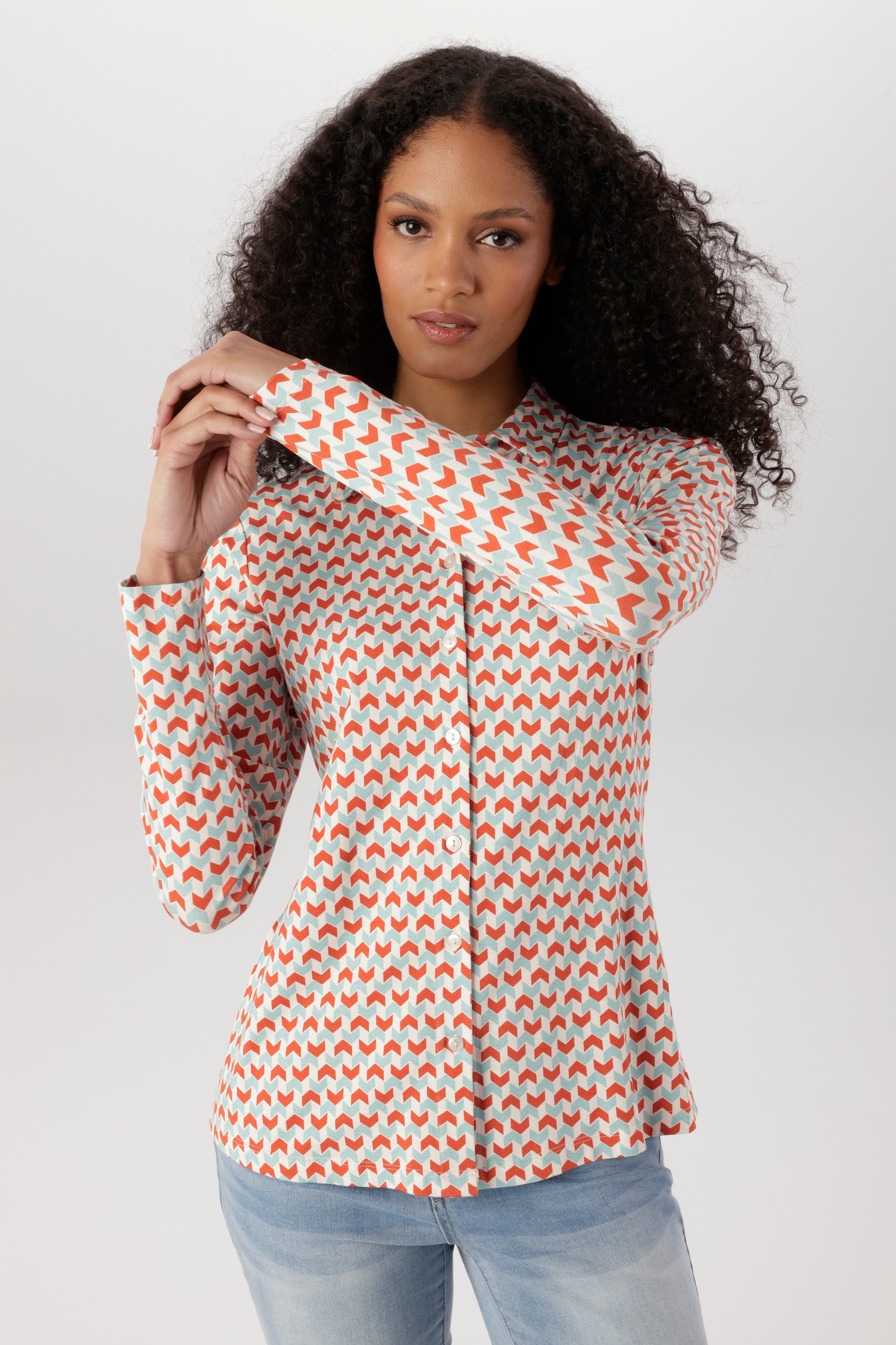 Image of Aniston SELECTED Hemdbluse mit extravaganten, grafischen Retro-Muster - NEUE KOLLEKTION