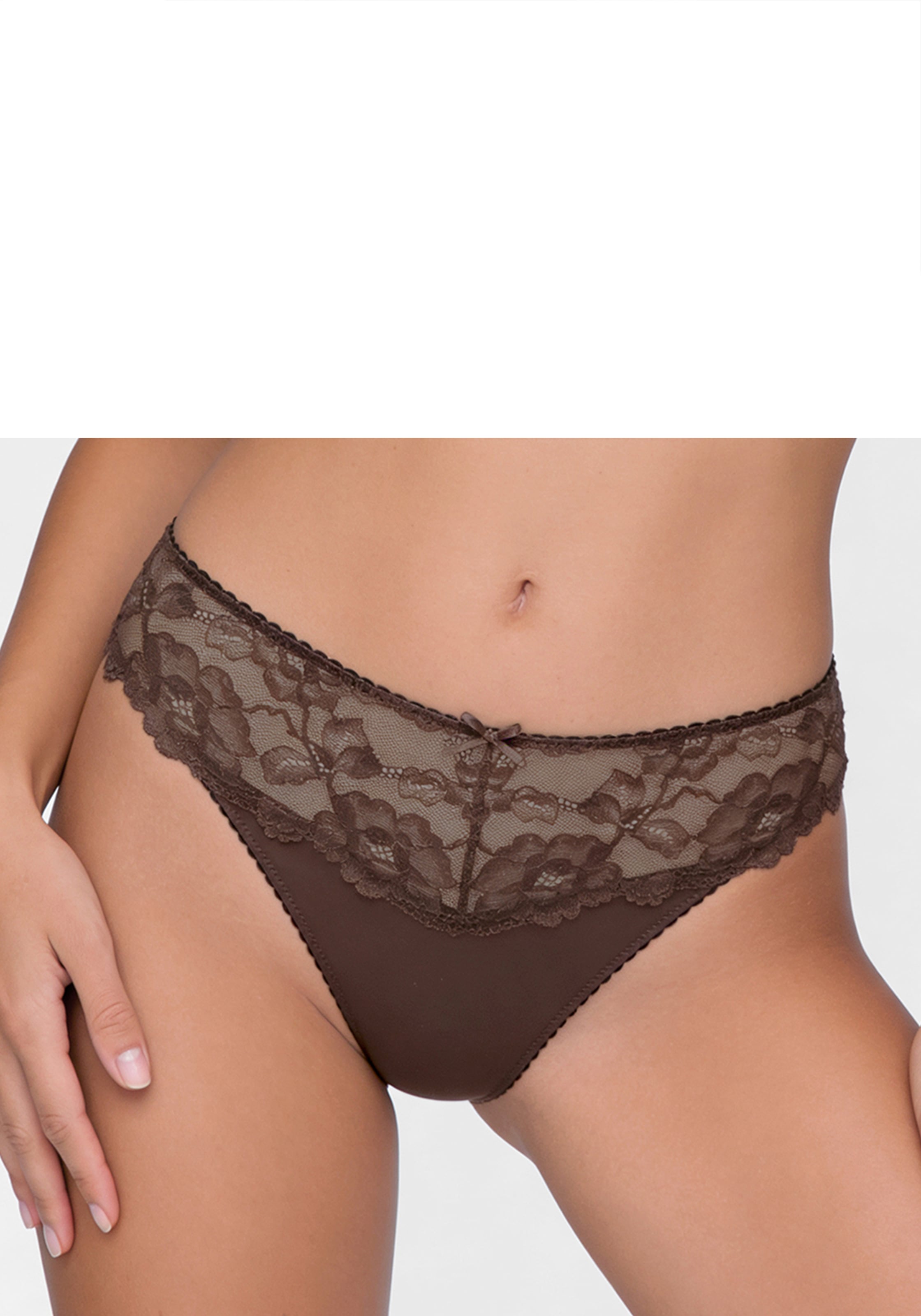 Image of LASCANA String "Vittoria" mit seidiger Microfaser & floraler Spitze