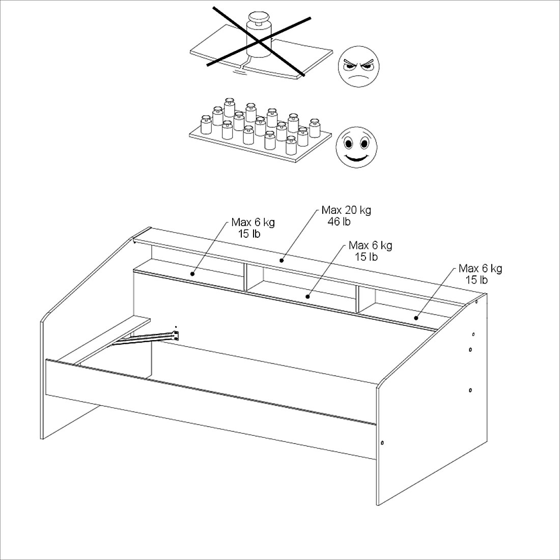 Parisot Jugendzimmer-Set »Sleep 42«, (Set, 4 tlg.), Rückwände der Fächer am Bett drehbar