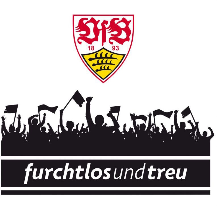 Wall-Art Wandtattoo »VfB Stuttgart Fans mit Logo«, (1 St.), selbstklebend, entfernbar