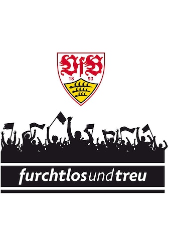 Wandtattoo »VfB Stuttgart Fans mit Logo«, (1 St.)