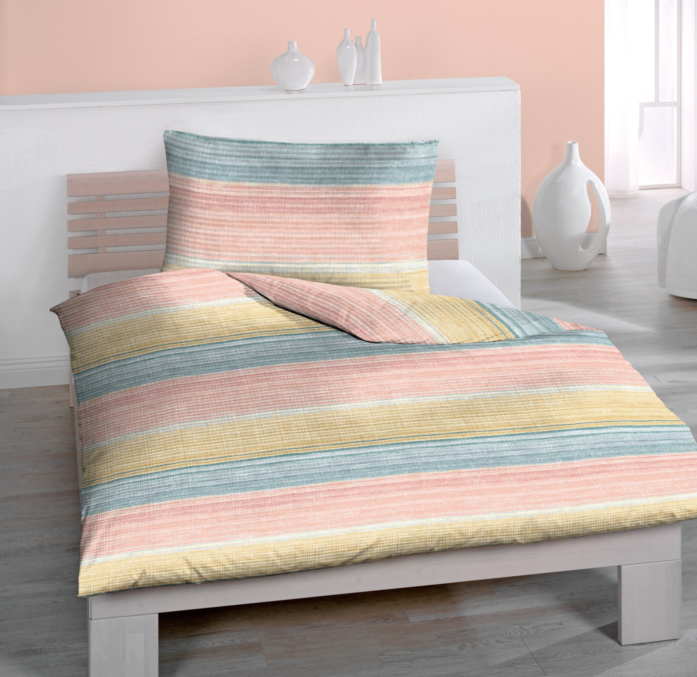 Image of HOME FASHION Bettwäsche »Constantin, Seersucker (2tlg.)«, (2 tlg.), mit farbigen Querstreifen bei Ackermann Versand Schweiz