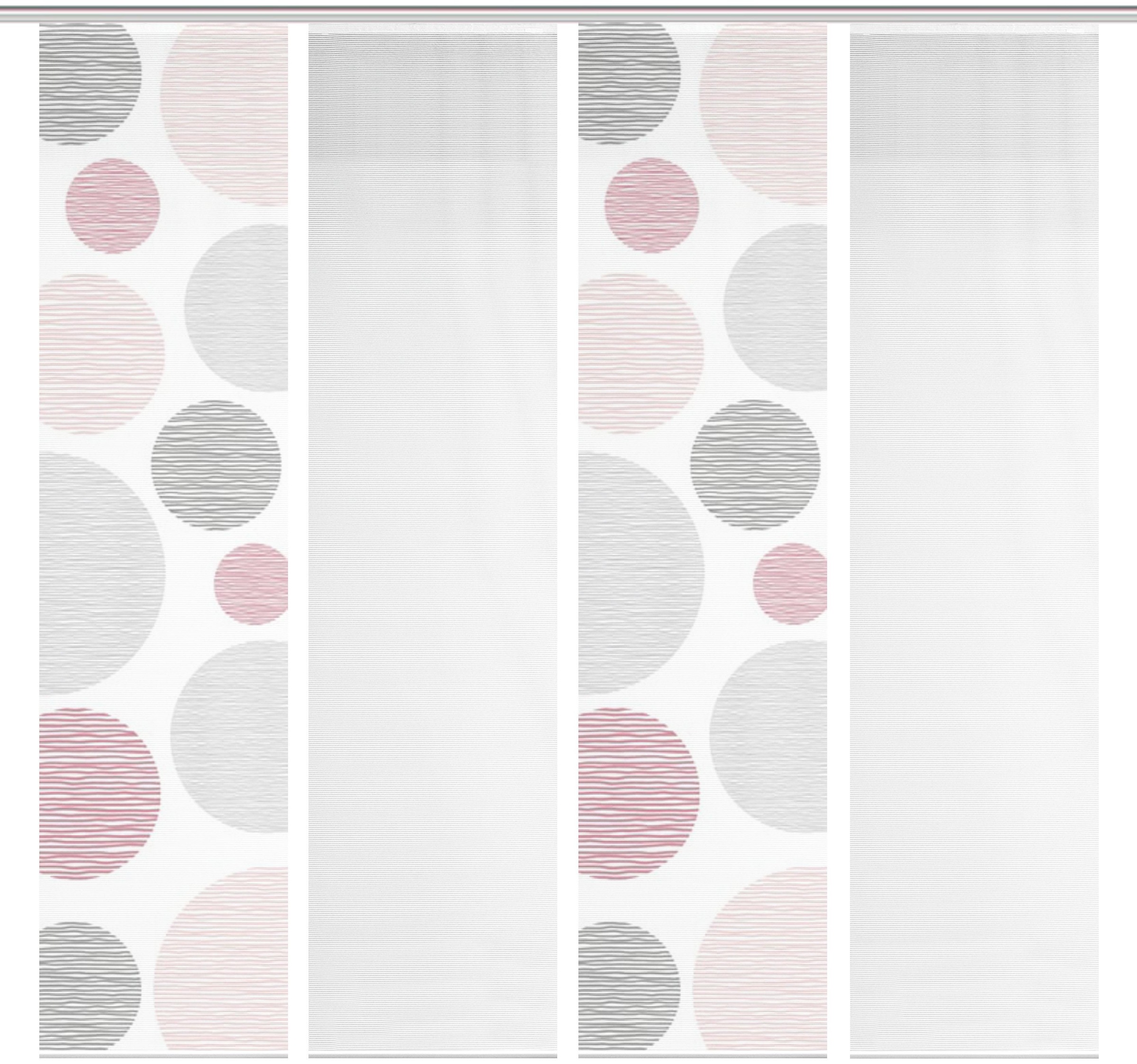 Vision S Rideau coulissant »4ER SET BORDEN« Support de panneau 4 cuis tlg. HxB: 260x60, Schiebevorhang 4er Set Digitaldruck