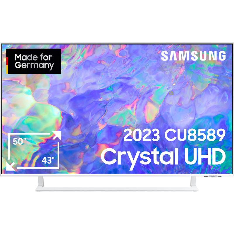 Samsung , LED-Fernseher »GU50CU8589U« 125 cm/50 ′′ Smart-TV Dynamic Crystal Color, AirSlim Design, Crystal Prozessor 4K , weiss , Object Tracking...