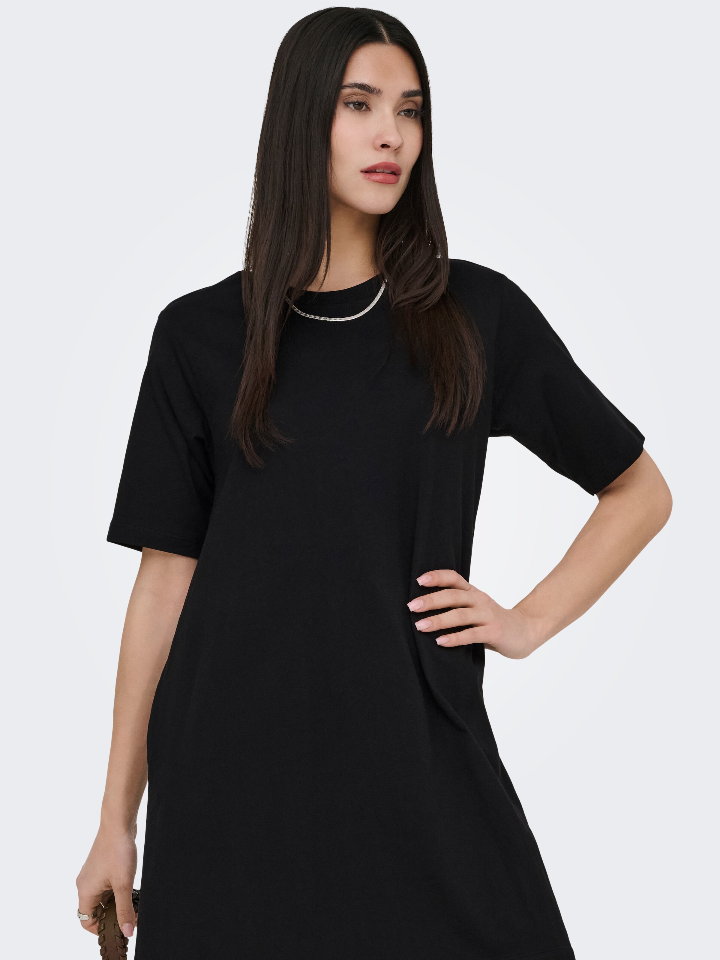 ONLY Minikleid »ONLMARA S/S POCKET DRESS JRS NOOS« Baumwolle, oversize, Rundhals