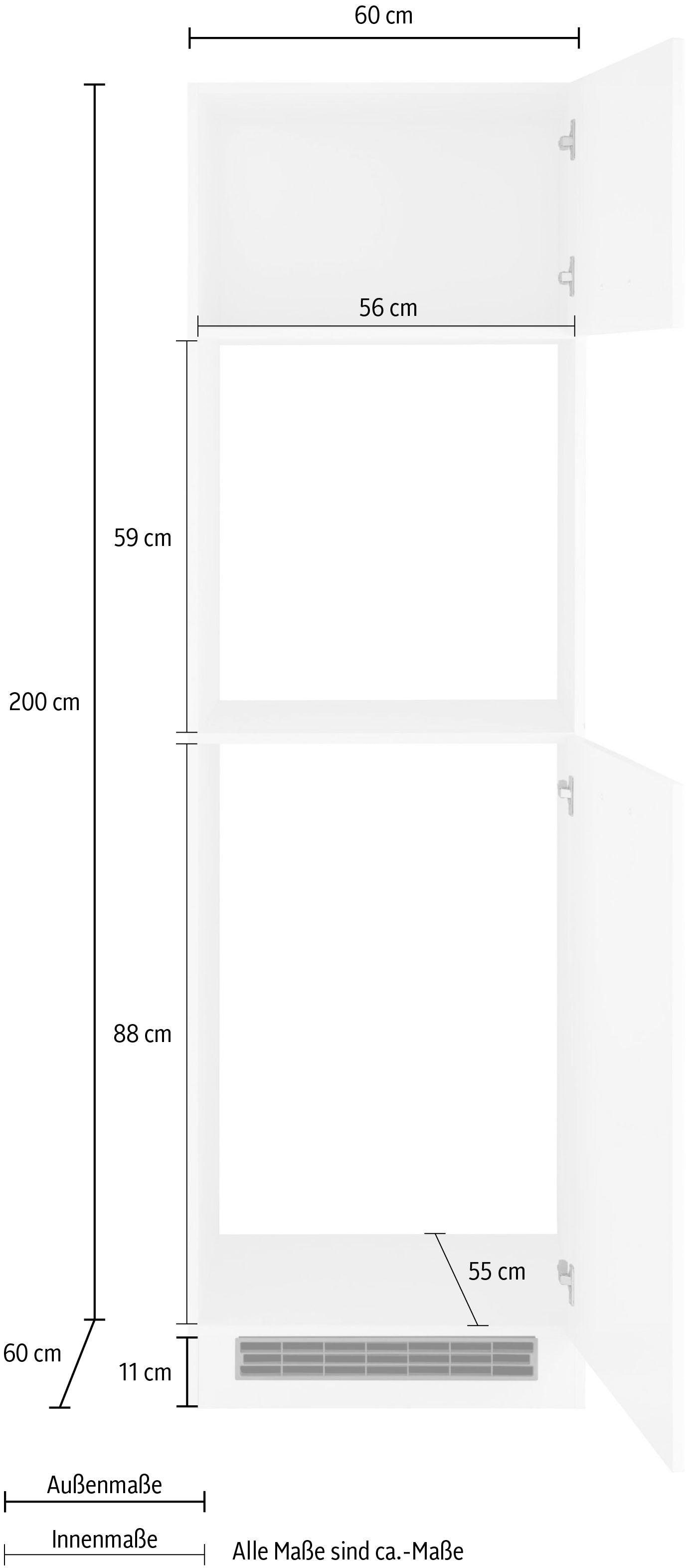 KOCHSTATION Backofen/Kühlumbauschrank »KS-Kehl« für Einbaukühlschrank, Nischenhöhe 88cm