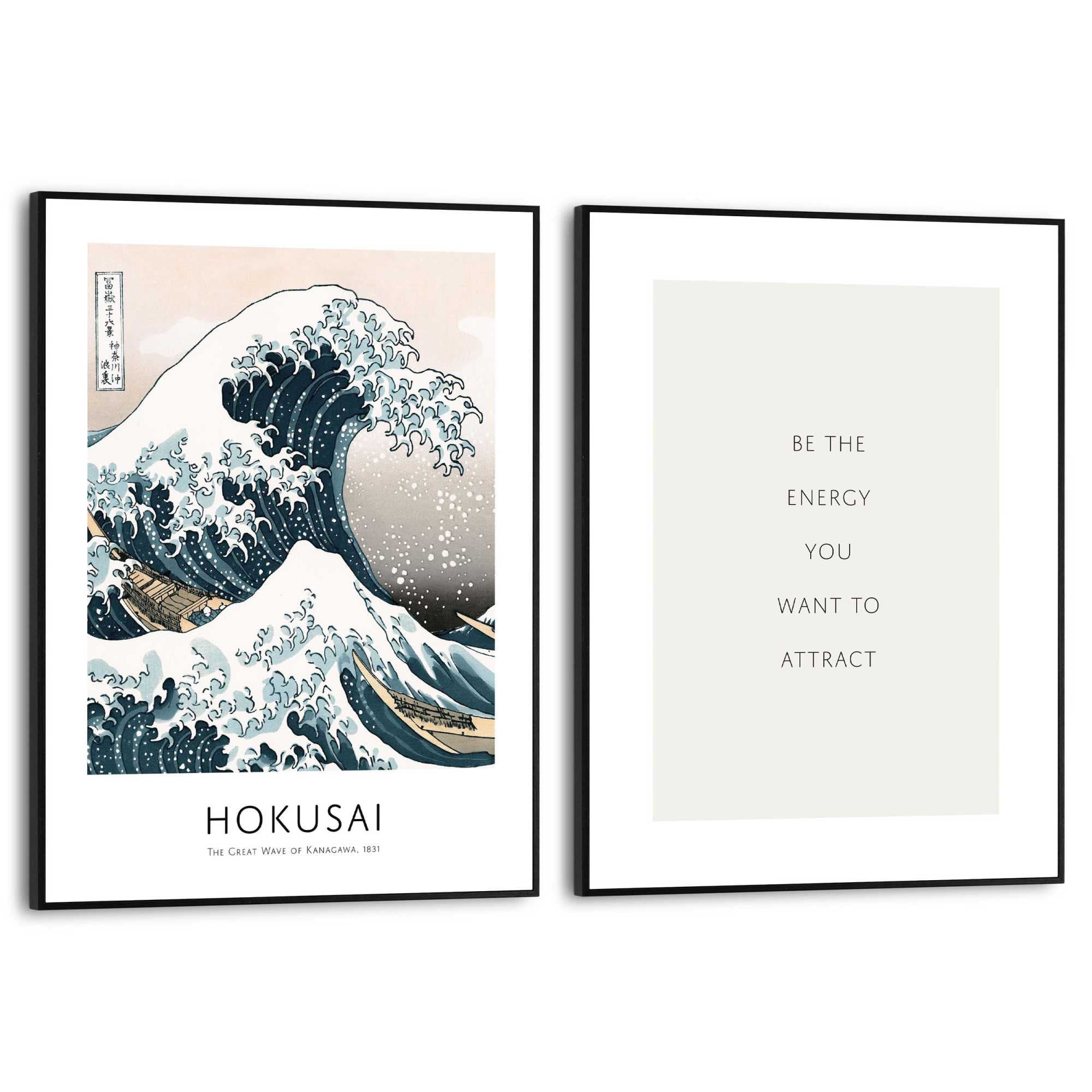Image of Reinders Poster "Energy" Wohnzimmer - Hokusai - Blau - MDF - Kunst - 30x40 cm