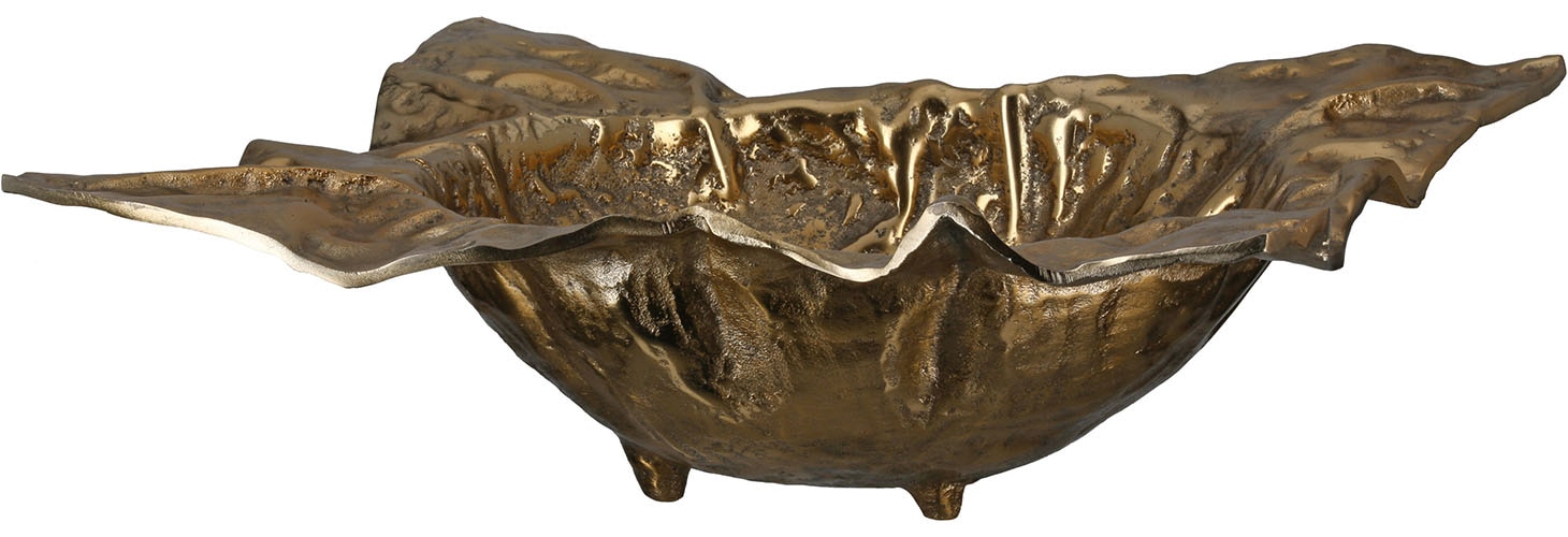GILDE Bol »Deko-Schale Crumple goldfarben« 1 aus aluminium