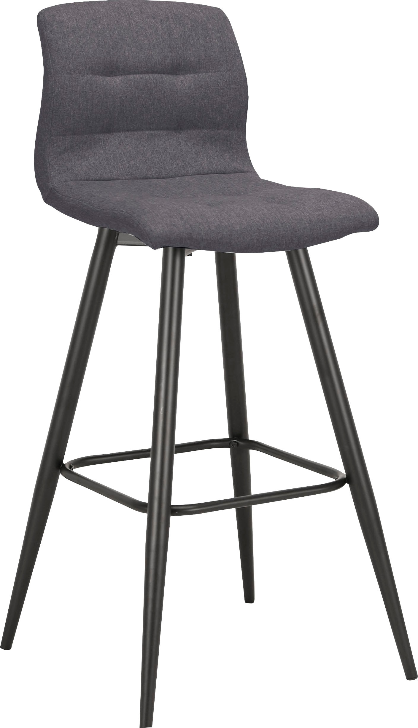 byLIVING Barhocker SIMONE, 2-er Set, Webstoff anthrazit, Gestell schwarz