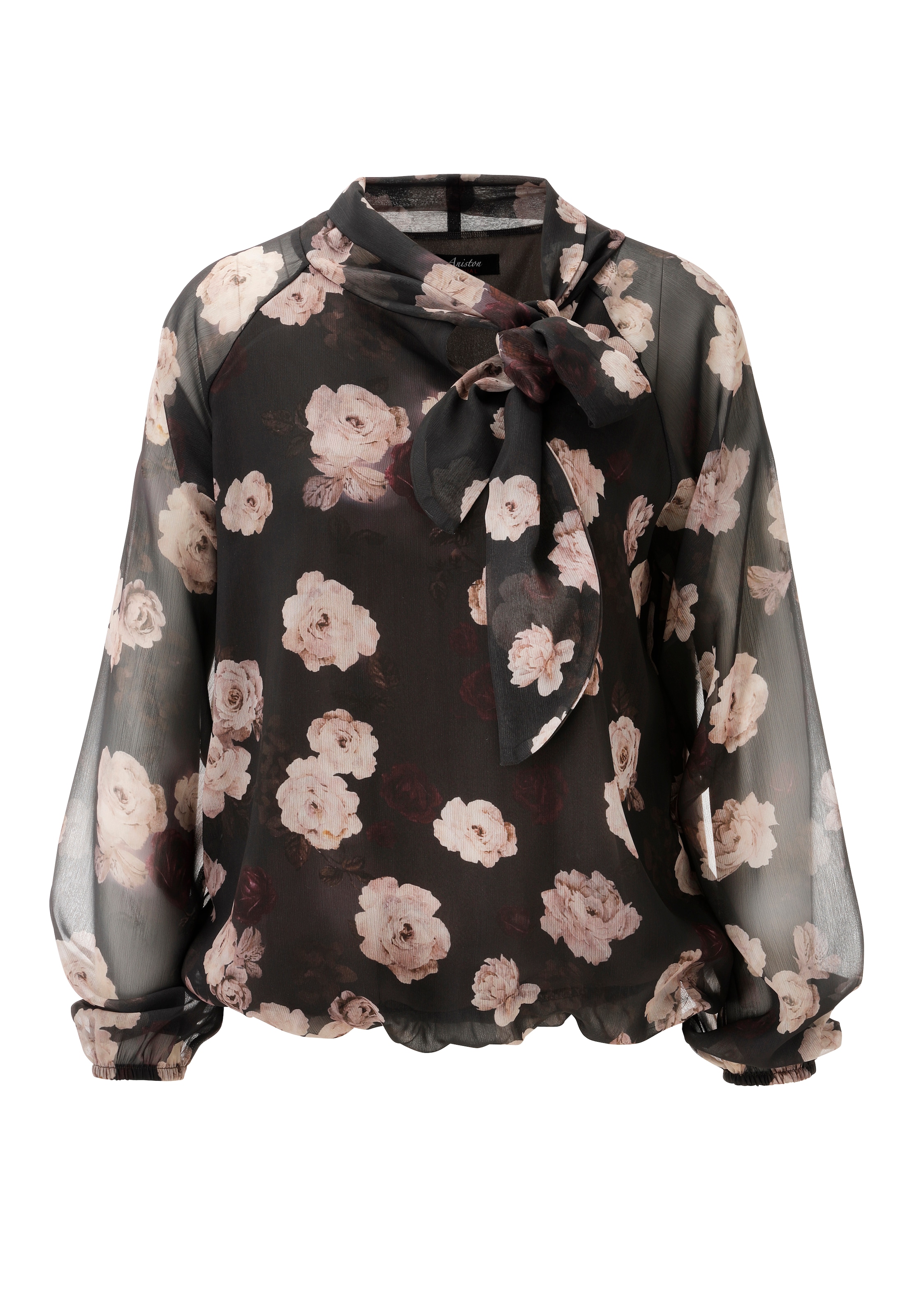 Aniston CASUAL Blouse à enfiler avec fils brillants dans un imprimé romantique de roses - NOUVELLE COLLECTION