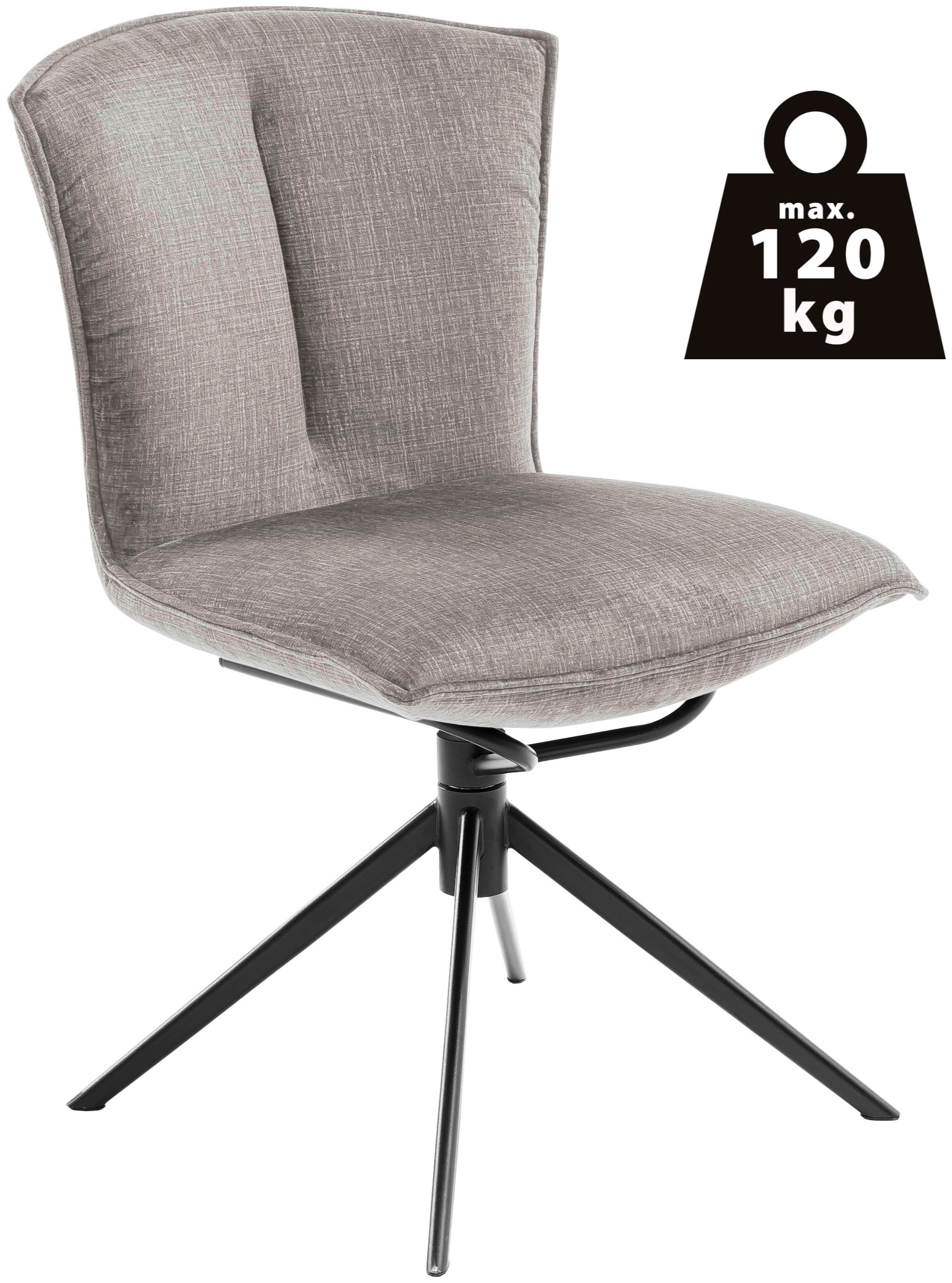 MCA furniture 4-Fussstuhl »NALON Esszimmerstuhl (2er Set) - Stuhl«, (Set), 2 St., Veloursstoff, 360° drehbar, Schwingfunktion, Metall, Veloursoptik, belastbar 120 kg