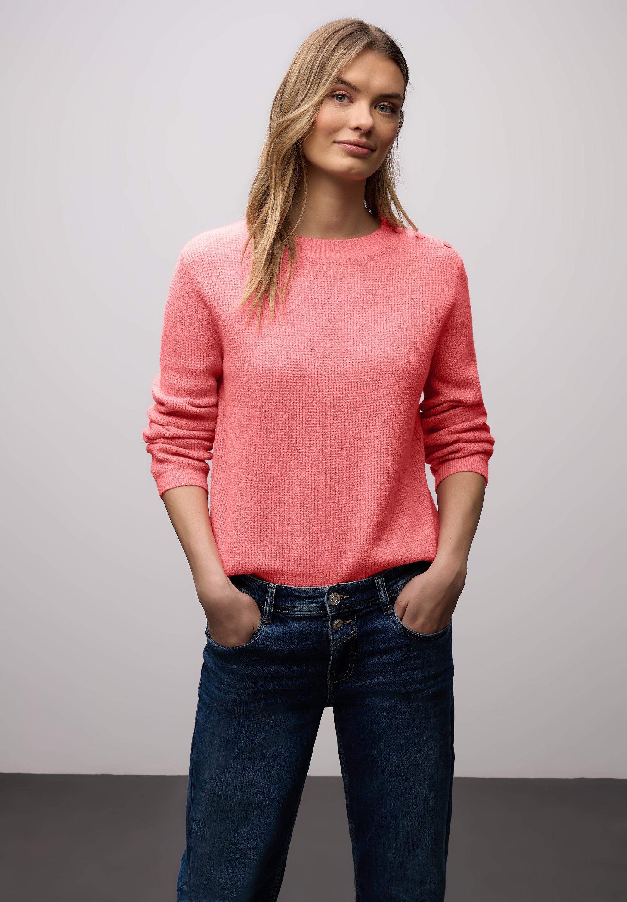 Image of STREET ONE Strickpullover mit Knopfdetail