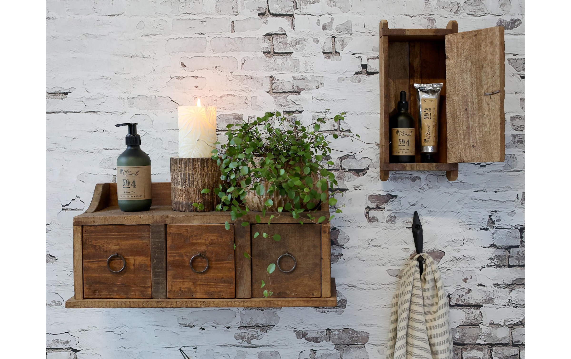 Mehrzweckschrank »Chic Antique Grimaud aus Backsteinform Nature«