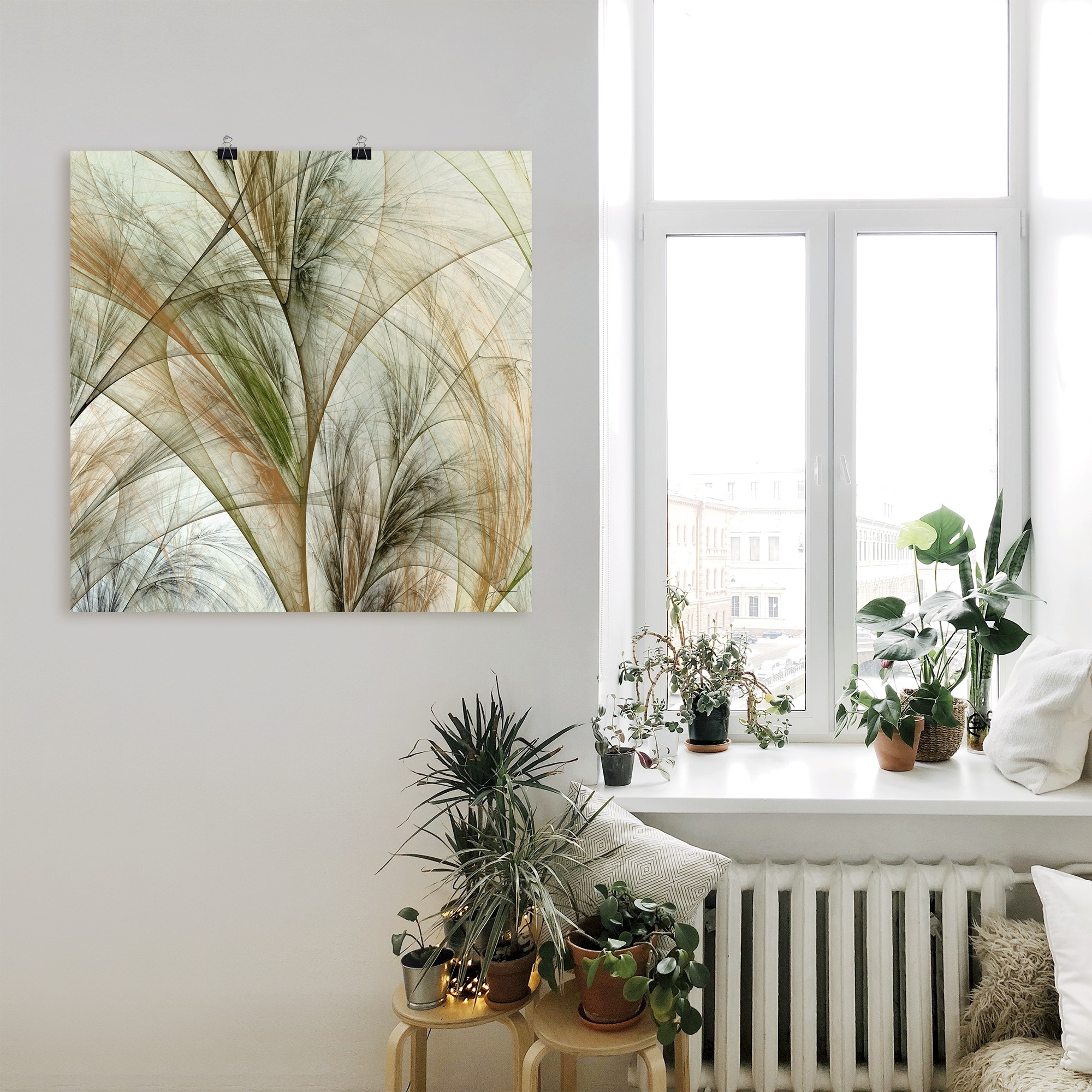 Artland Wandbild »Fraktales Gras IV«, Gräser, (1 St.), als Leinwandbild, Poster in verschied. Grössen