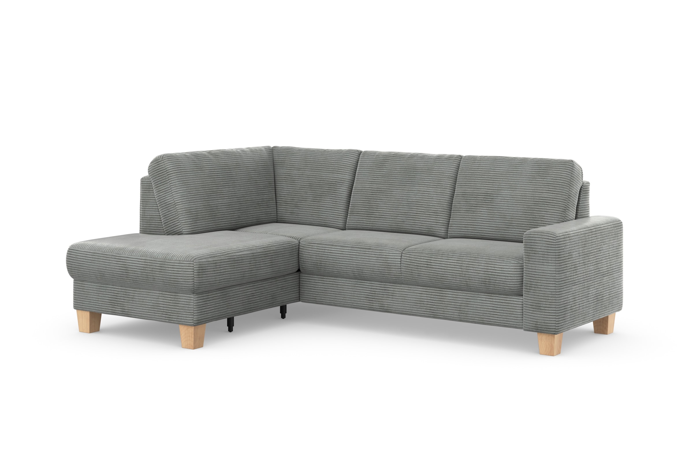 Home affaire Ecksofa »Summer L-Form«, mit Ottomane, wahlweise mit Bettfunktion und Bettkasten, Cord-Bezug