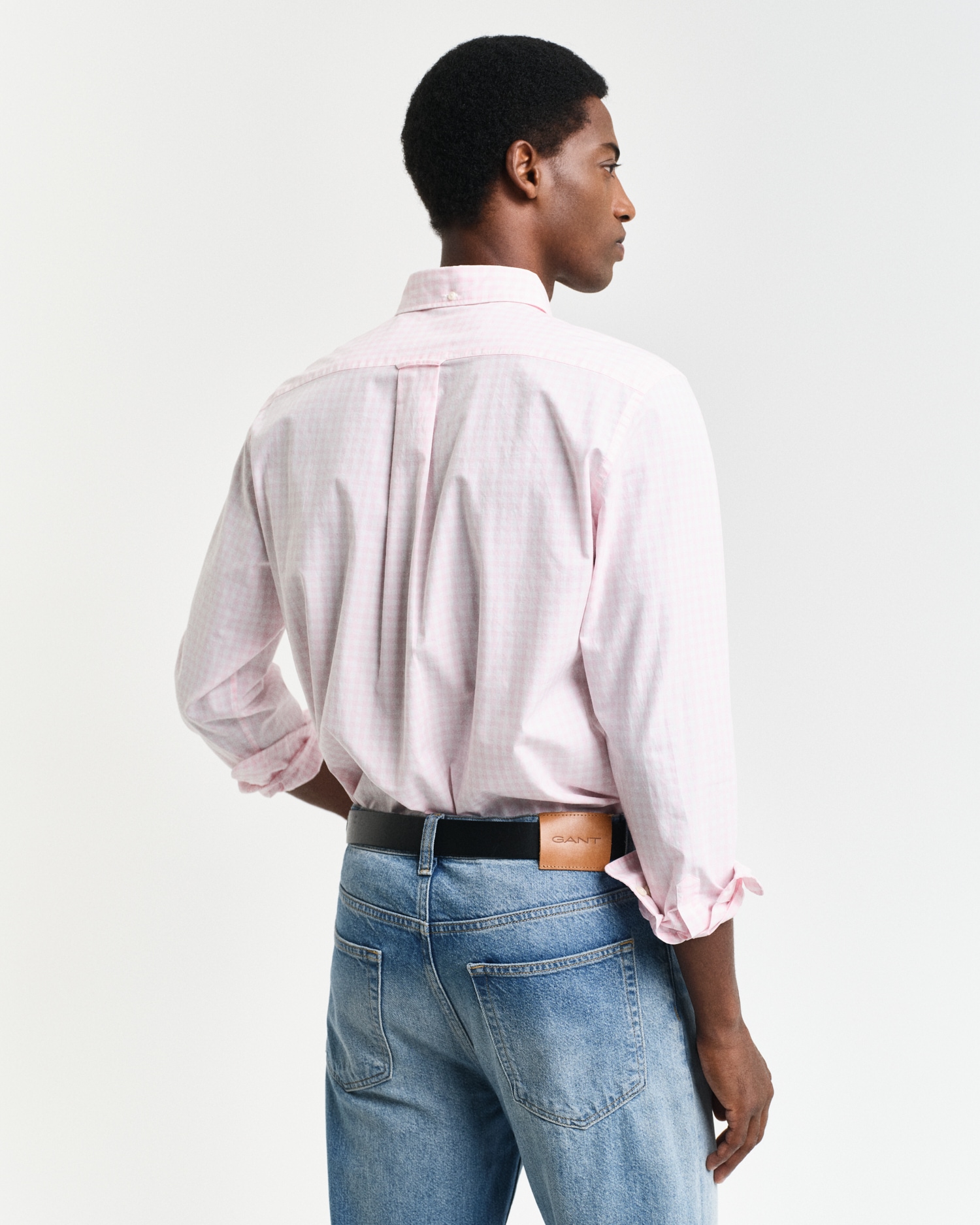 Gant Langarmhemd »REG POPLIN GINGHAM SHIRT«, mit Logostickerei auf der Brust