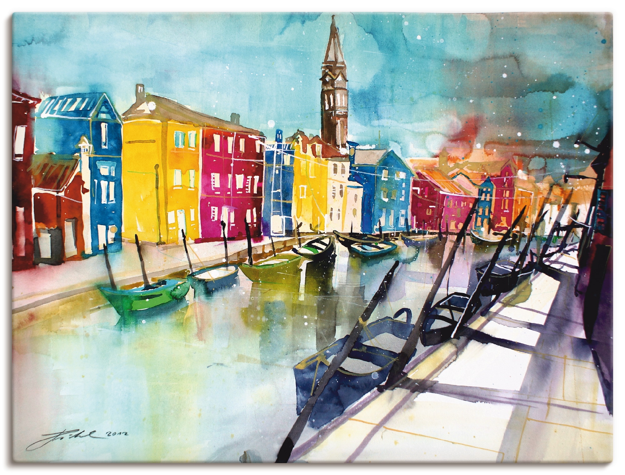 Image of Artland Leinwandbild "Venedig" Italien 1 Stk. tlg. auf Holzrahmen gespannt