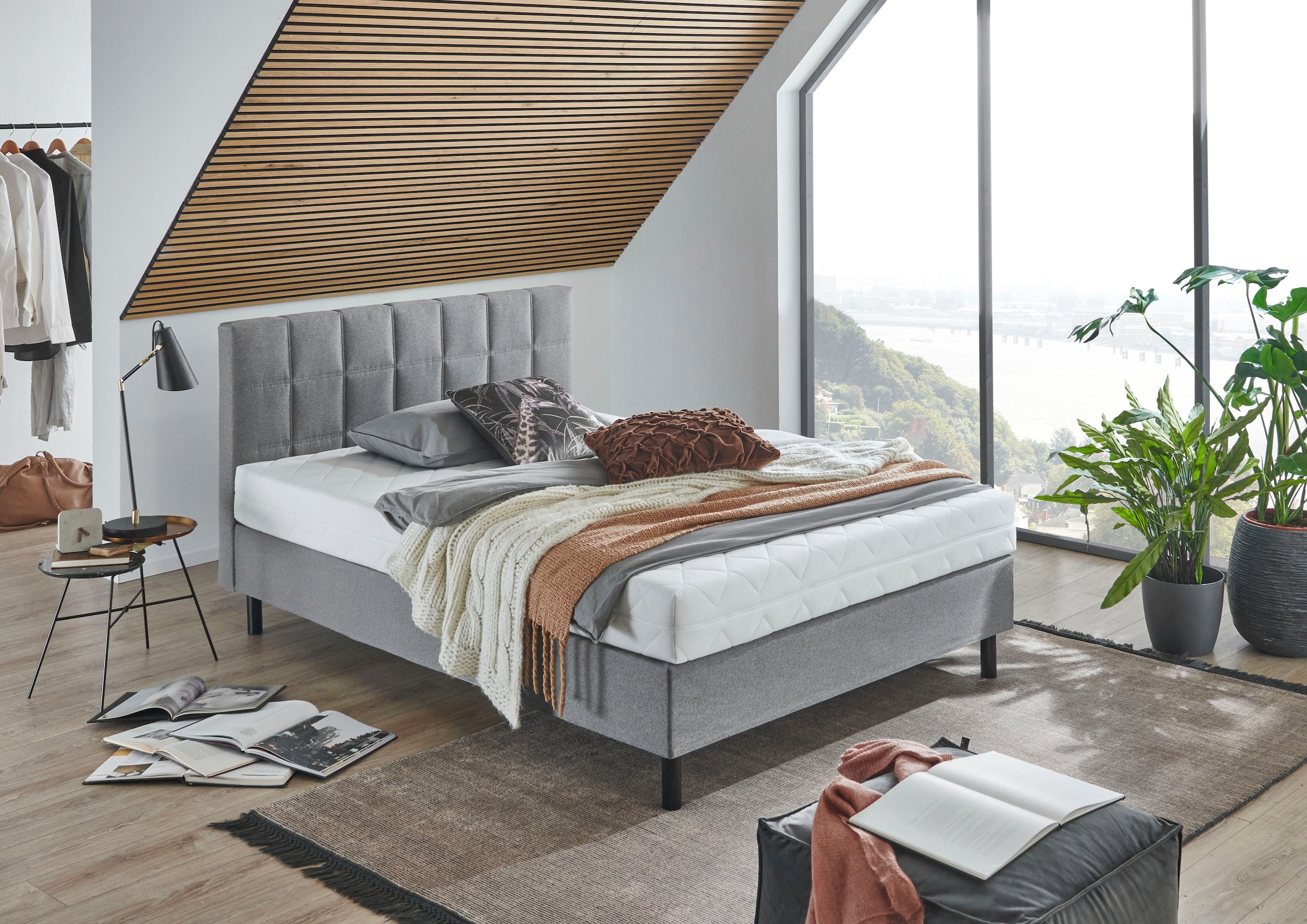 Image of ATLANTIC home collection Boxbett "Nikola" Massivholzfüssen, mit / ohne Matratze, in H2 und H3 erhältlich