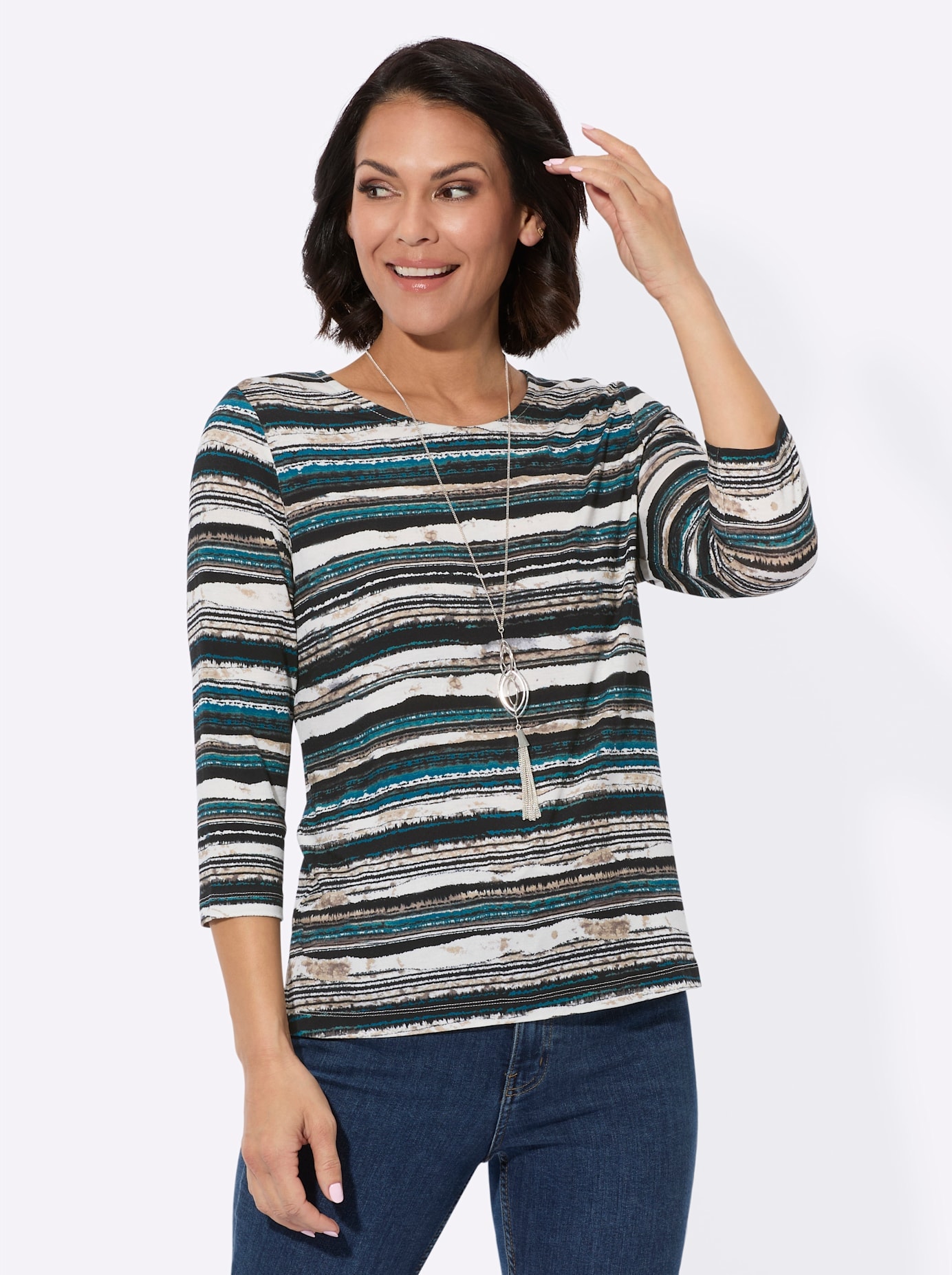 Casual Looks 3/4-Arm-Shirt »Rundhals-Shirt«, (1 tlg.)