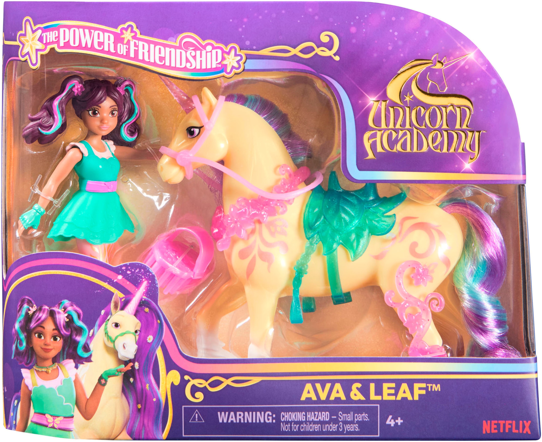 Spin Master Poupée à habiller »Unicorn Academy - Ava & Einhorn Leaf« mit echter Mähne