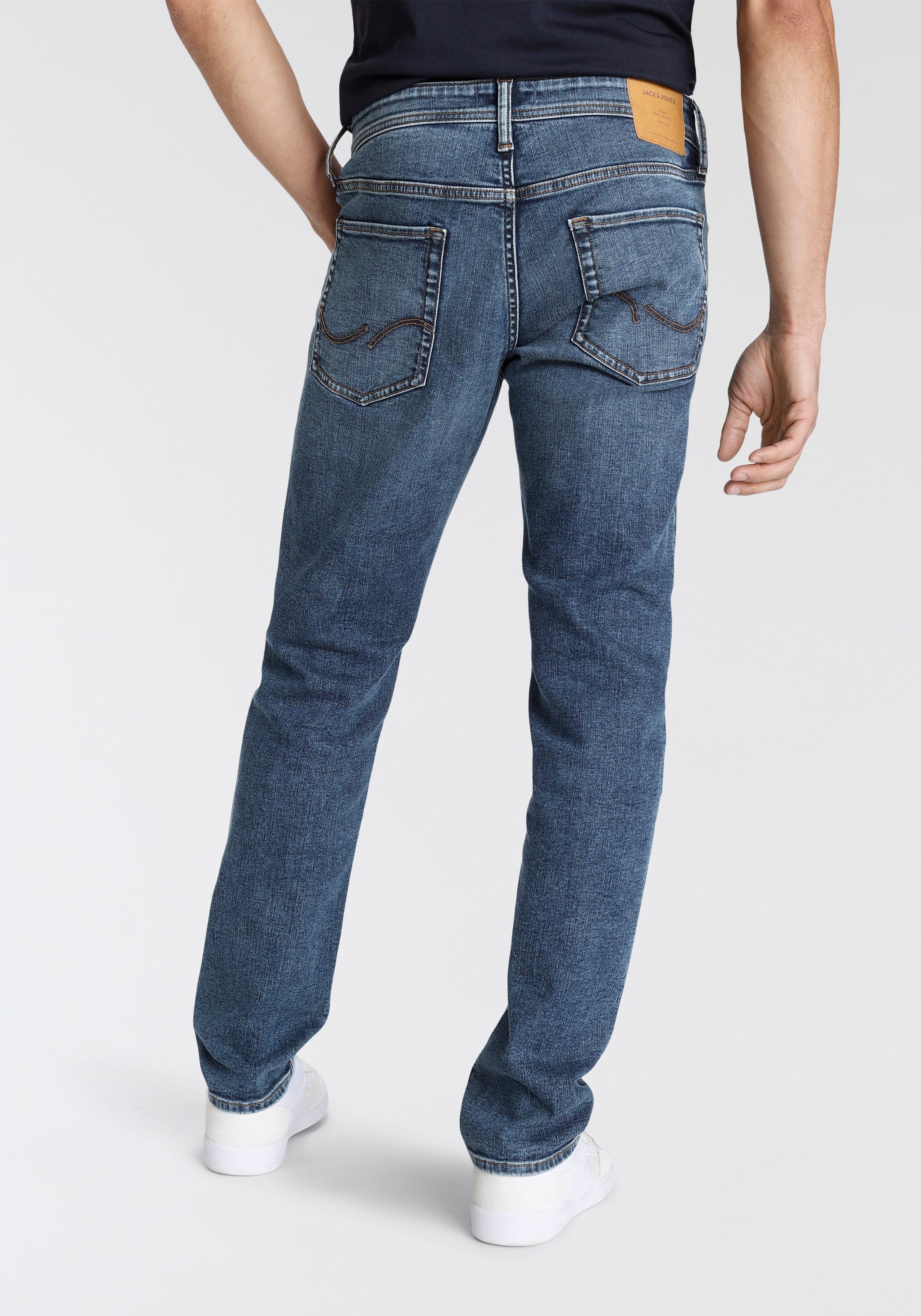 Jack & Jones Slim-fit-Jeans »JJIGLENN – Jeans mit Stretch und figurbetonter Silhouette« Used, modisch, slim fit, Denim/Jeans