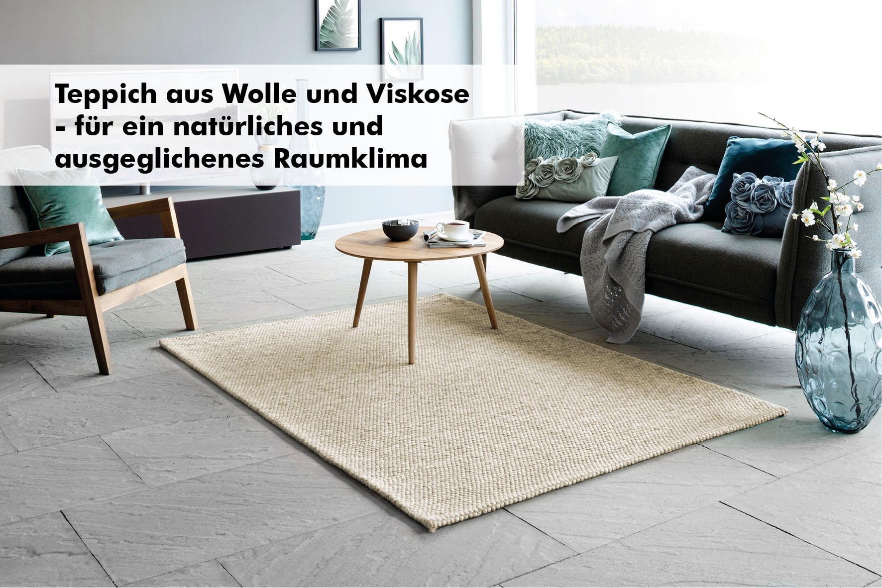 Teppich »Brave«, rechteckig, Handweb, Material 50% Wolle, 50% Viskose, handgewebt,...