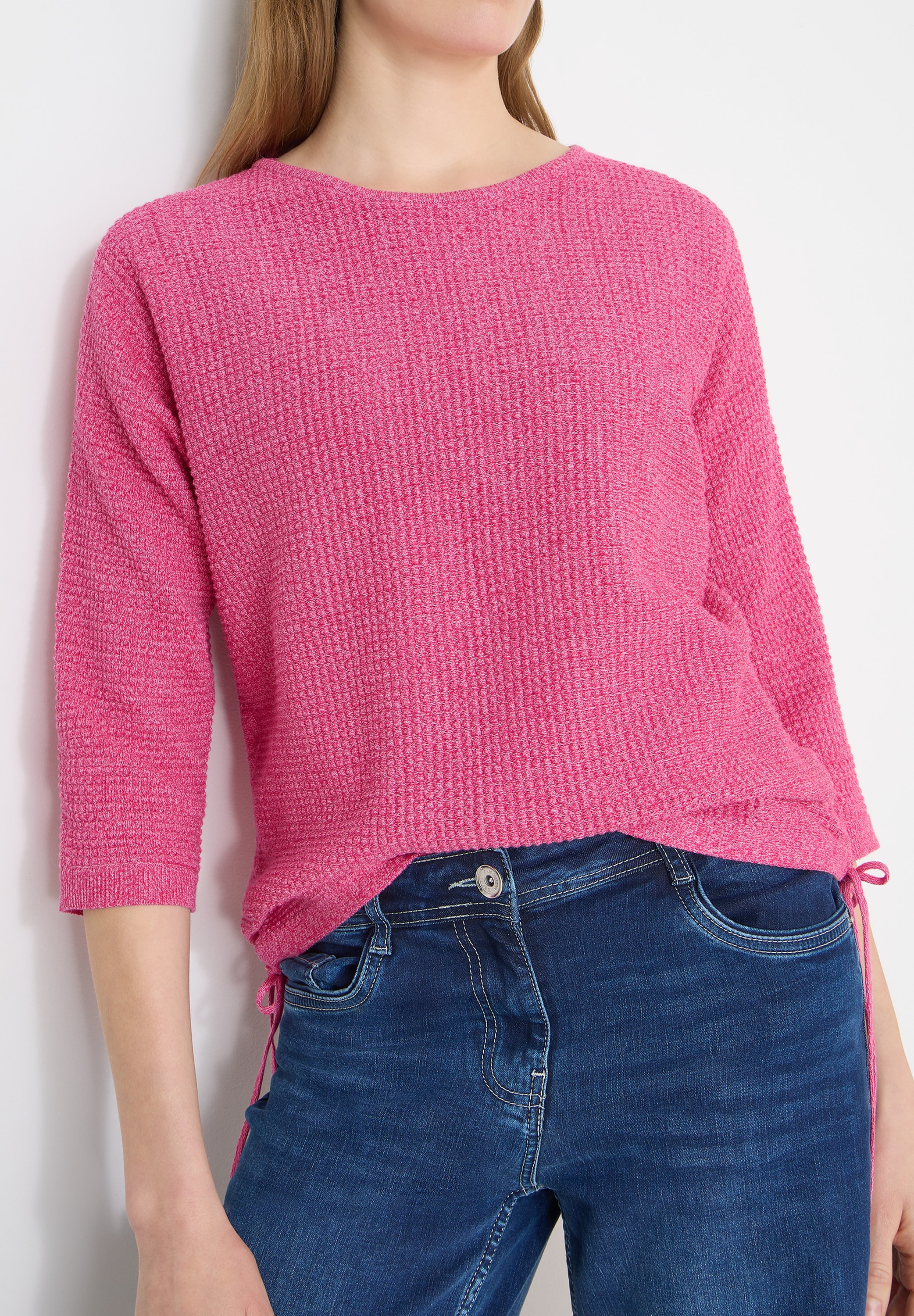 Image of Cecil 3/4 Arm-Pullover mit seitlicher Raffung und Bindebändern