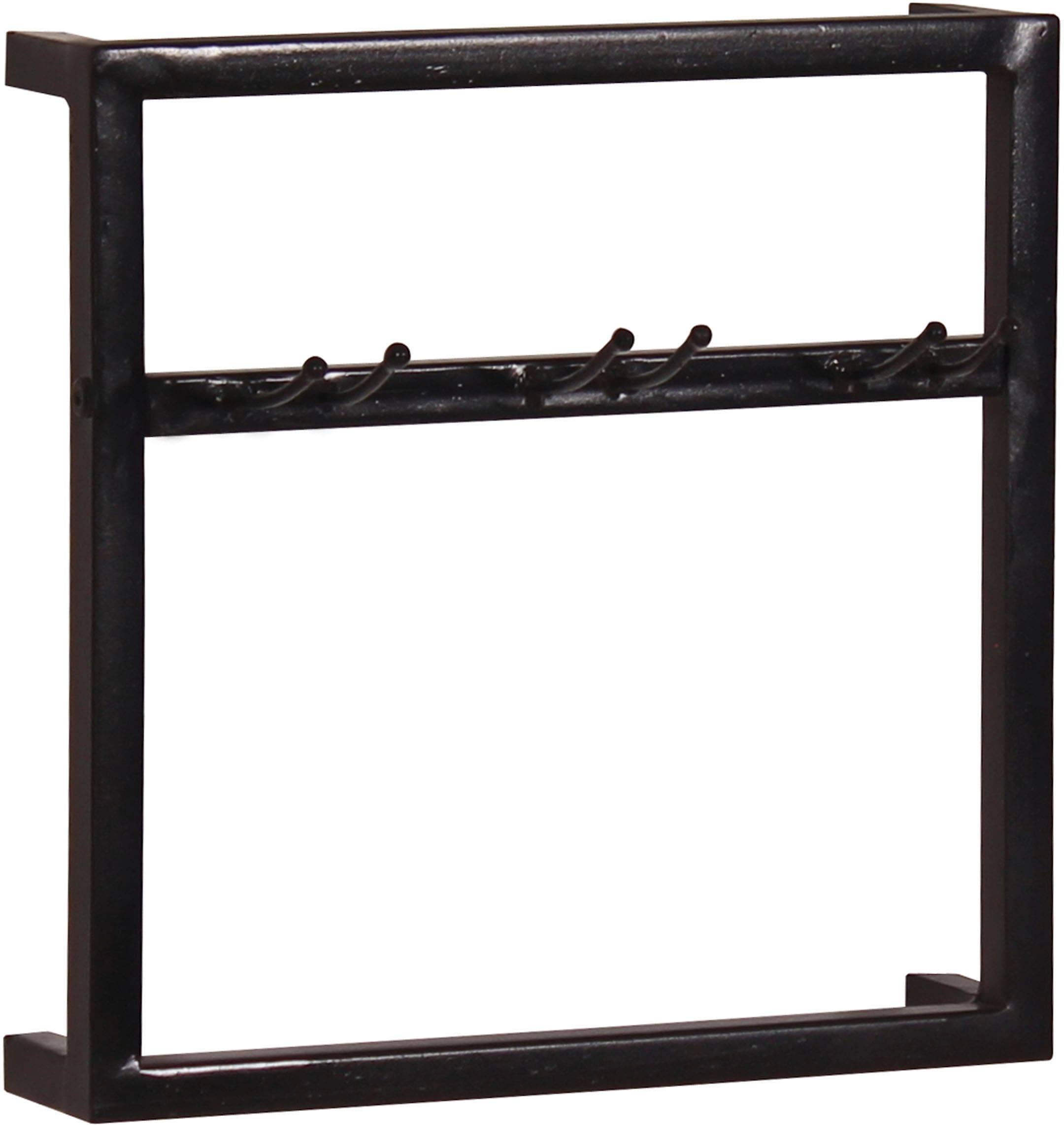 SIT Étagère murale »Bled 2-teilig aus Metall für 2 Flaschen & 6 Gläser – Antikschwarz« Casier à vin et porte-verres pour décoration murale flexible
