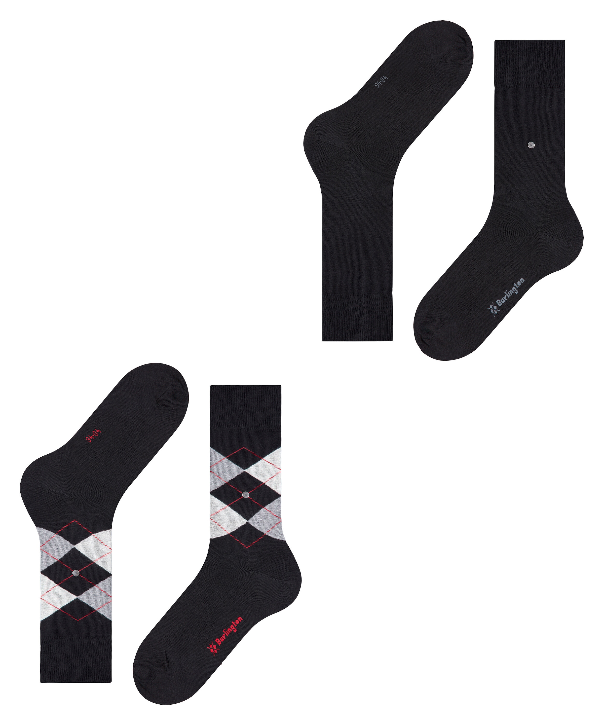 Burlington Chaussettes »Everyday Argyle Mix« 2 paires,  respirant, taille unique 40-46, motif argyle