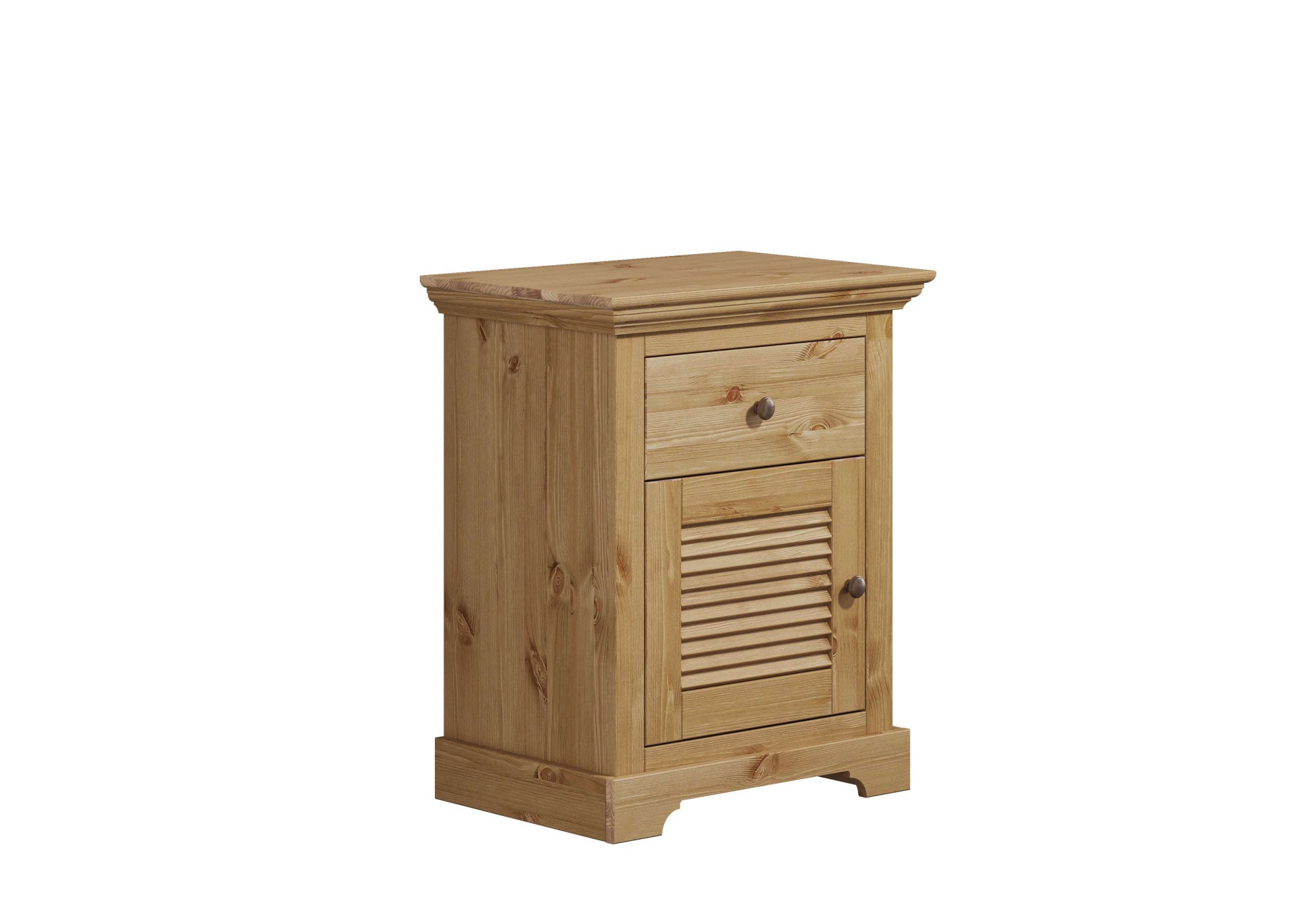 Image of GOODproduct Nachtkommode "Rauna, Landhausstil, edles Design mit Lamellen und Kassetten, 2 Farben" B/H/T 56/69/39cm, FSC zertifiziertes Kieferholz, massive Qualität mit viel Stauraum