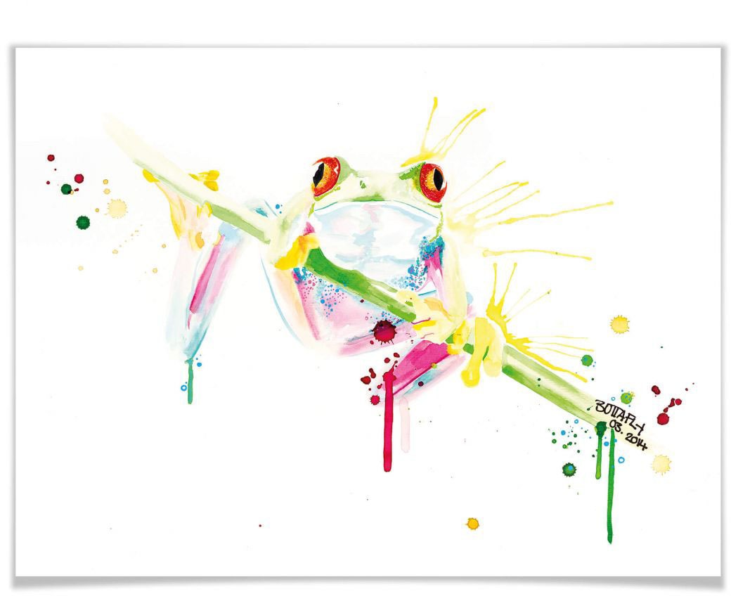 Image of Wall-Art Poster »Frog«, Frosch, (1 St.), Poster, Wandbild, Bild, Wandposter bei Ackermann Versand Schweiz