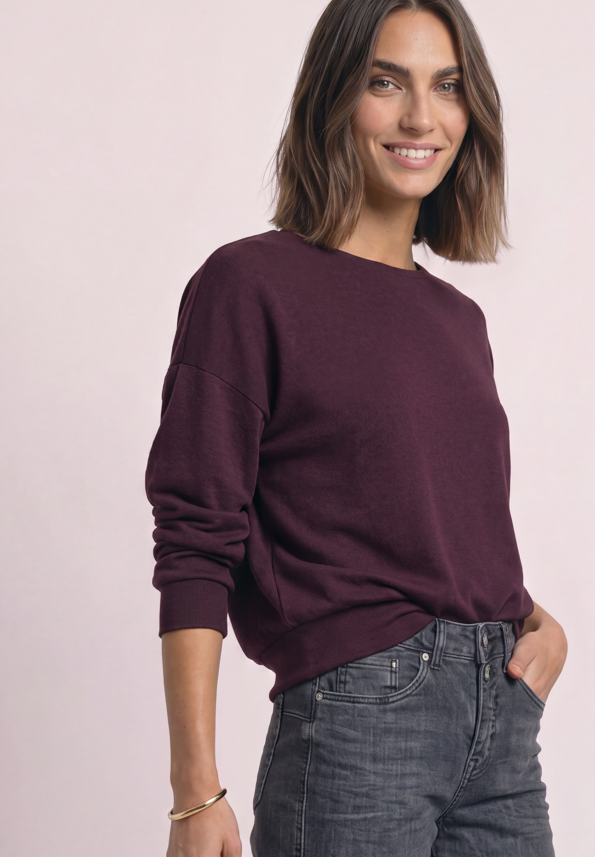Image of STREET ONE Langarmshirt mit Elastikbund