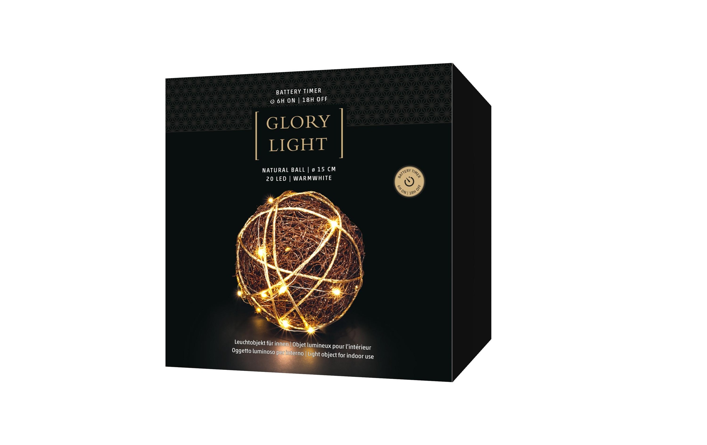 STT LED Dekofigur »Natural ball 15« Warmweiss