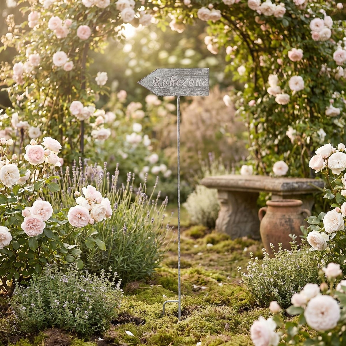 Ambiente Haus Gartenstecker »Ruhezone (H) 122cm« als Pfeil mit Schriftzug Ruhezone für den Aussenbereich