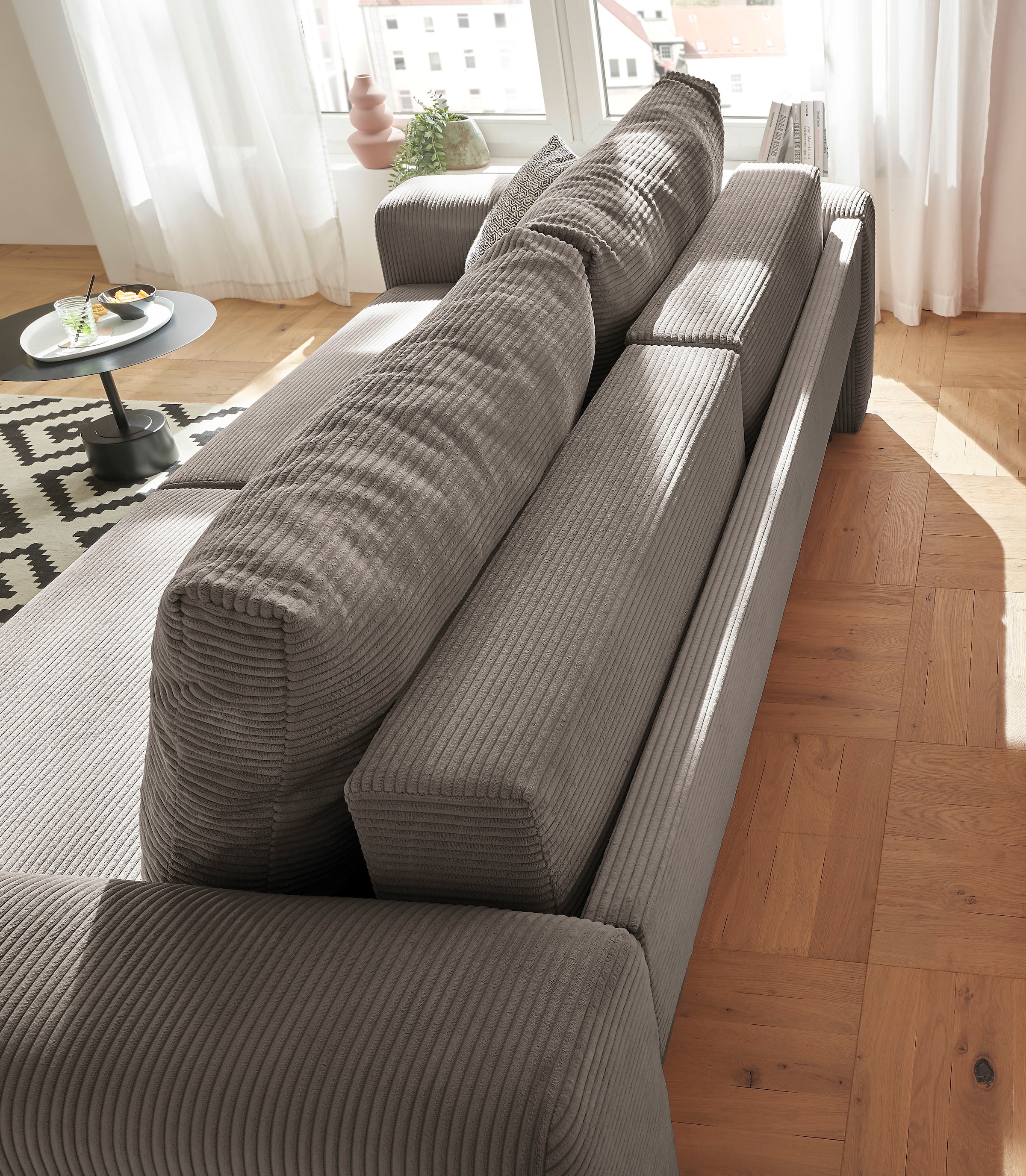 GOODproduct Schlafsofa »PHEELIX Cord, mit 3 Funktionen« Elemente einzeln oder gleichzeitig ausziehbar, bequemer Sitzkomfort