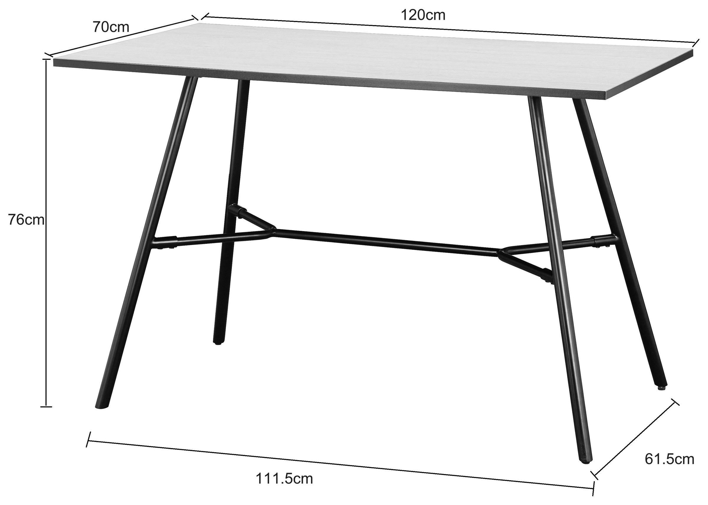 INOSIGN Esstisch »Cannington«, (Tisch, Küchentisch, Auszugstisch, TOPSELLER!), Metall Gestell, Tischplatte aus MDF