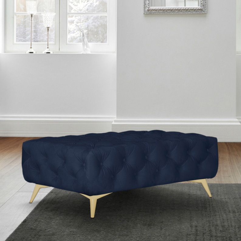 Leonique Polsterhocker »Amaury«, Chesterfield-Optik, Breite 120cm, Fussfarbe wählbar