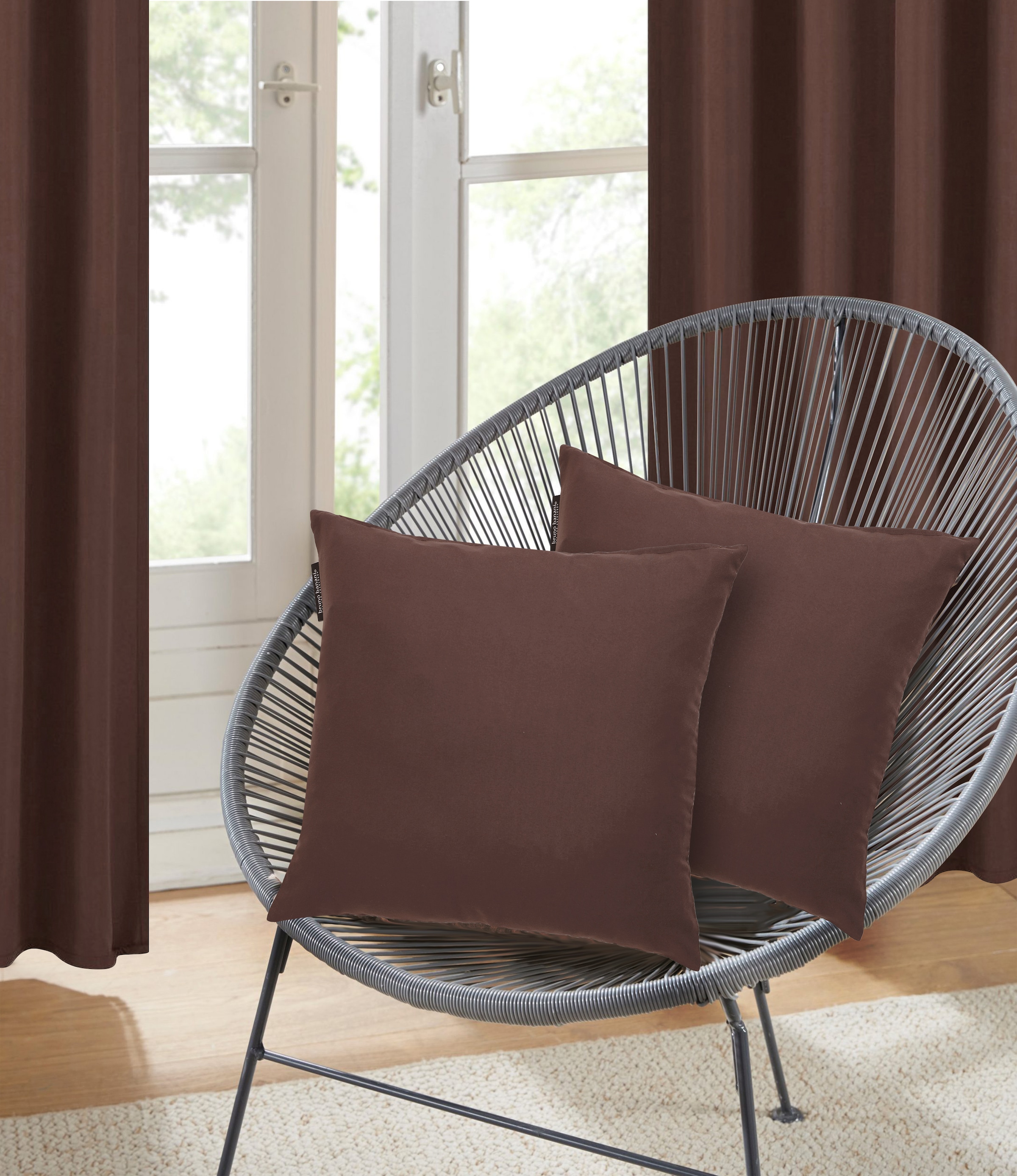 GOODproduct Coussin décoratif »Parry  Microfaser« lot de 2, uni, housses de coussin sans rembourrage, avec fermeture éclair