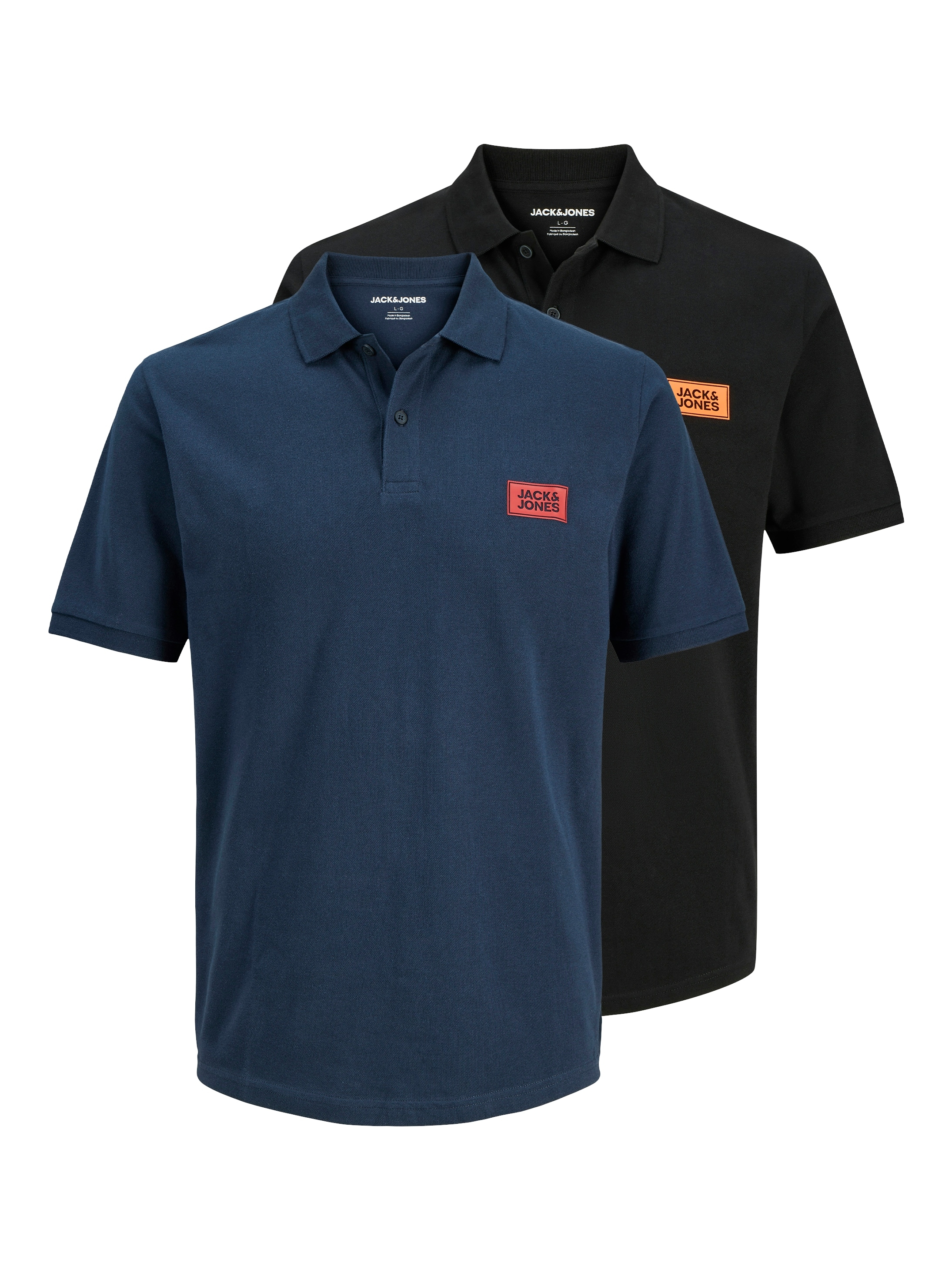Image of Jack & Jones PlusSize Poloshirt "JJRUSH POLO SS 2PK MP PLS" Packung, 2 Baumwolle, regular fit